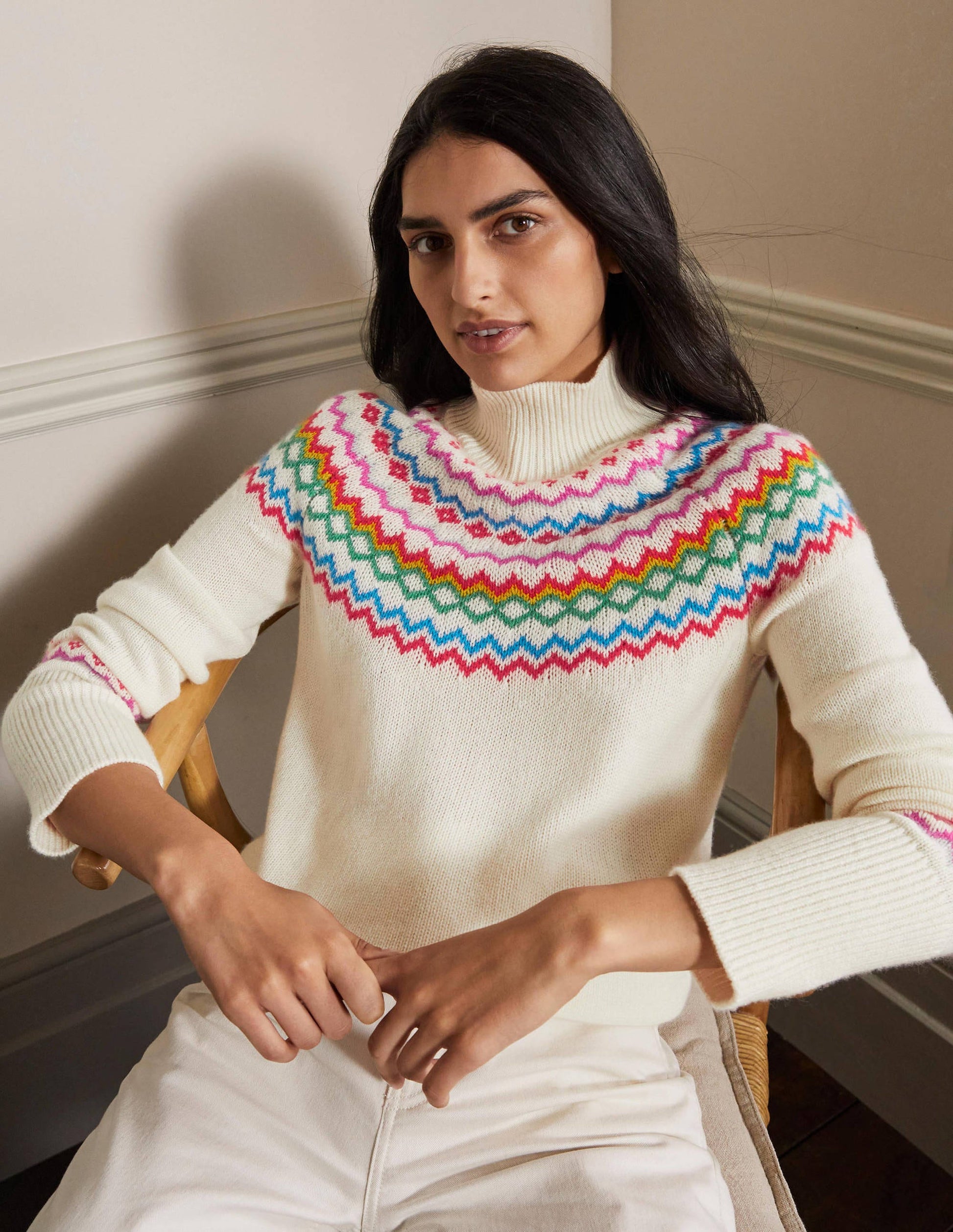 Anna Cashmere Jumper-Ivory Fair Isle-1
