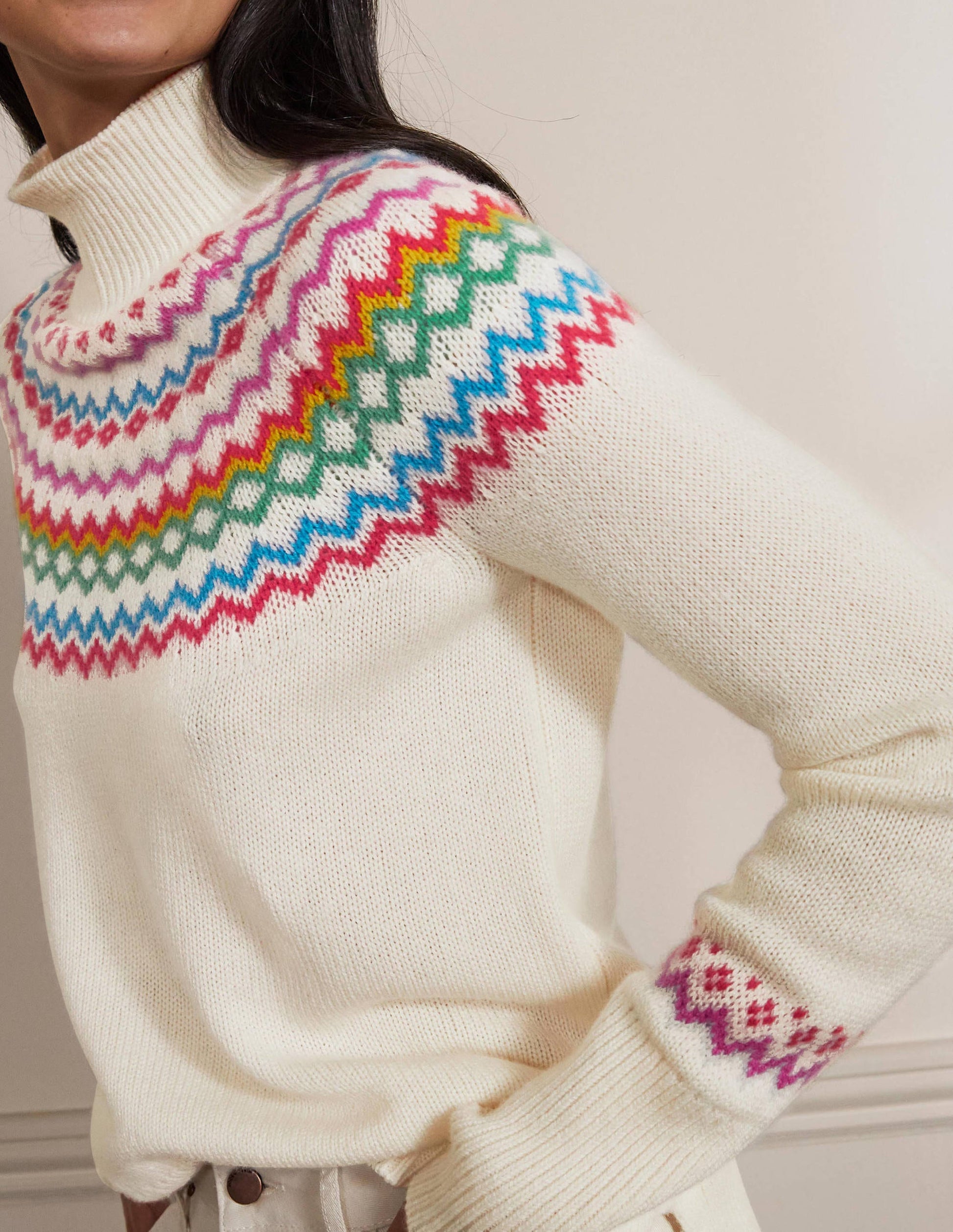 Anna Cashmere Jumper-Ivory Fair Isle-2