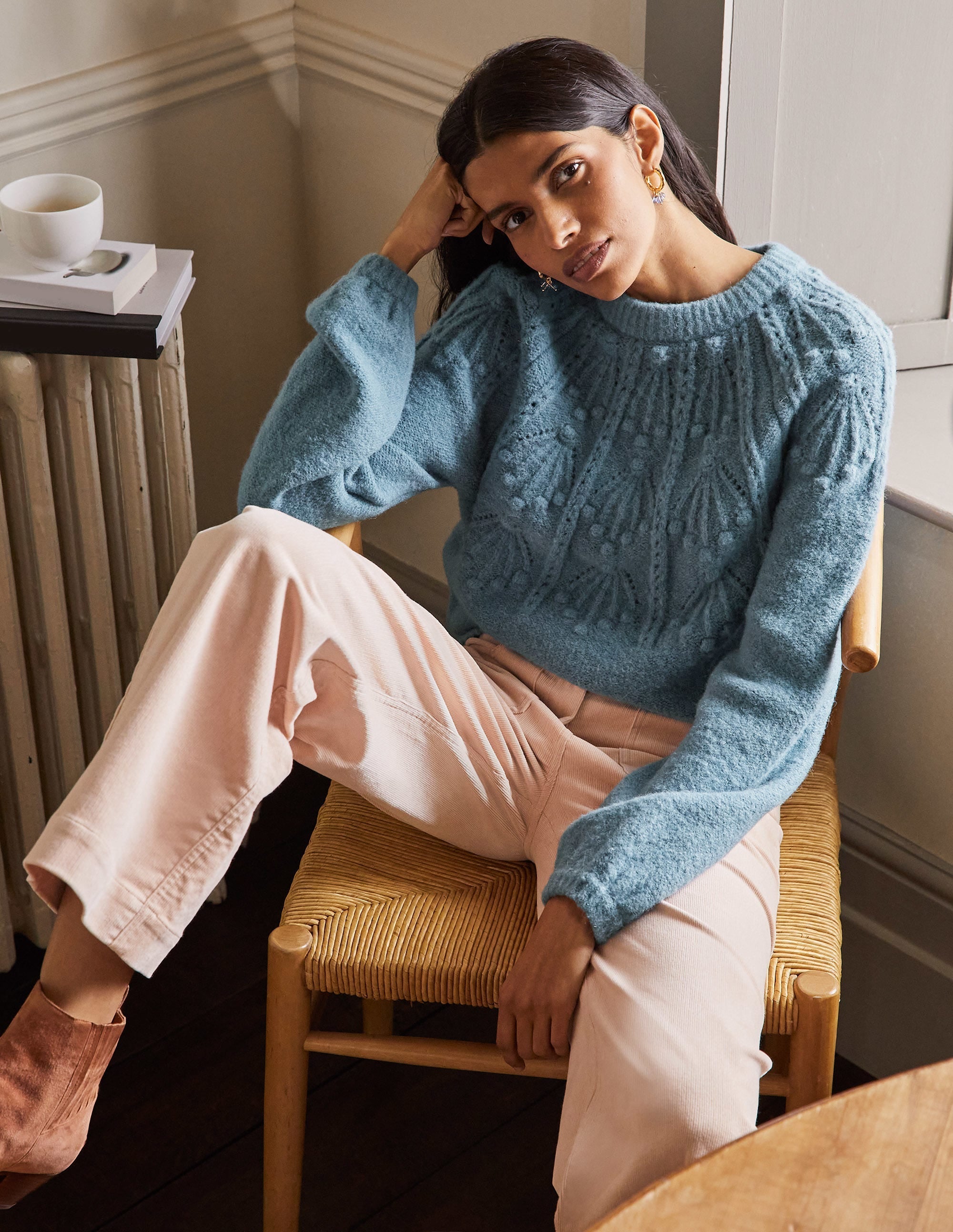 Relaxed Cable Jumper-Airforce - Image 1