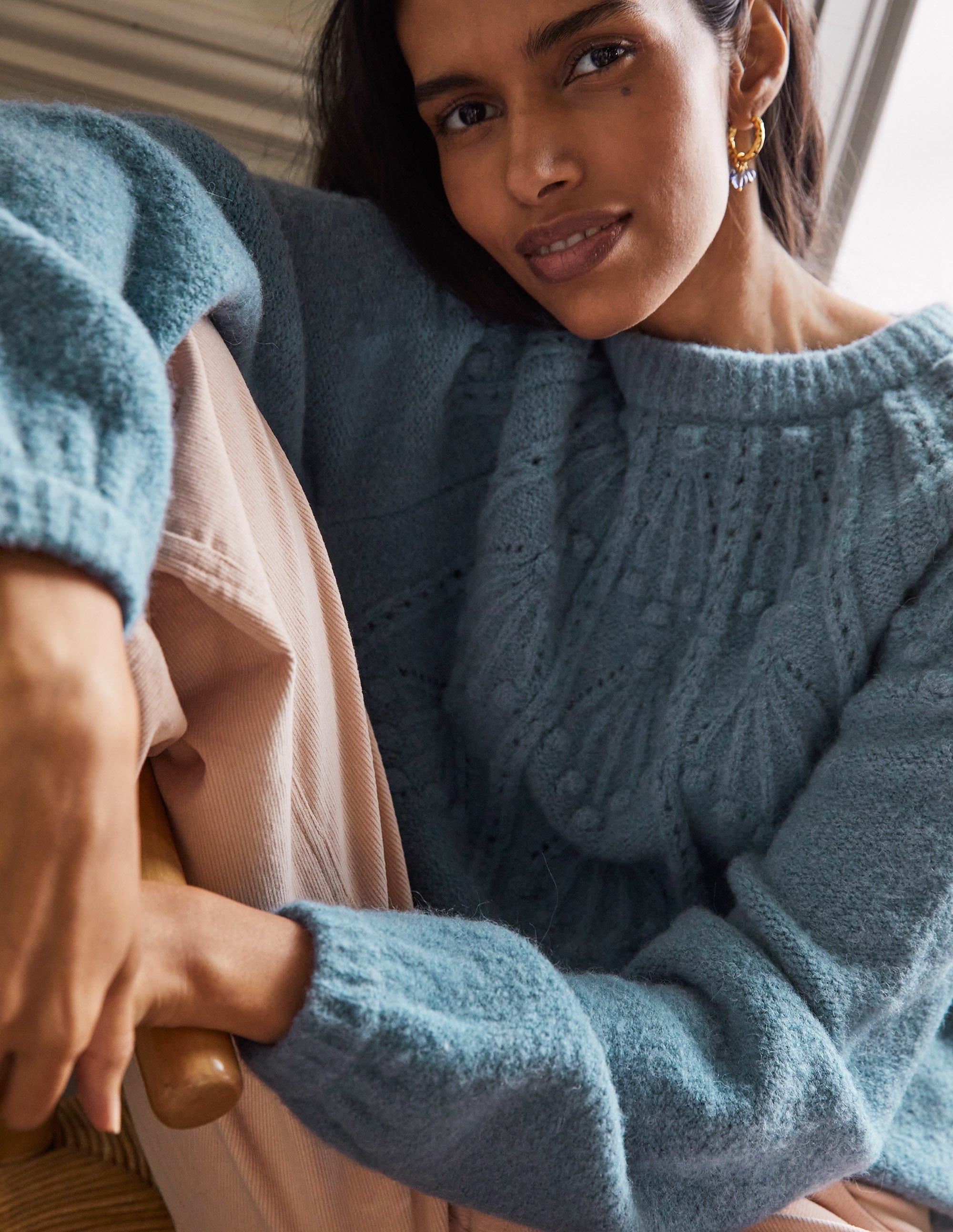 Relaxed Cable Jumper-Airforce - Image 2
