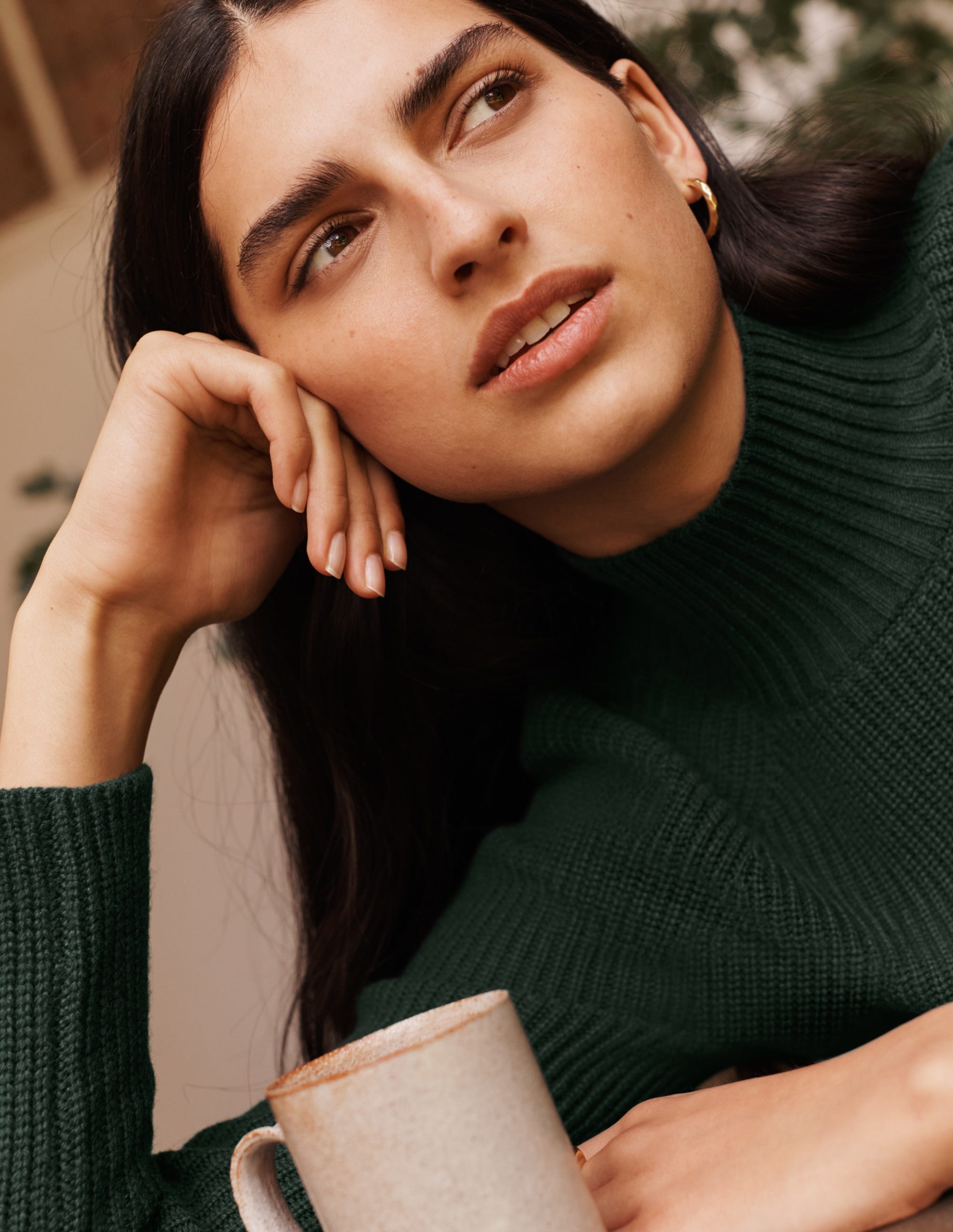 Mia Ribbed High Neck Jumper-Midnight Garden - Image 6
