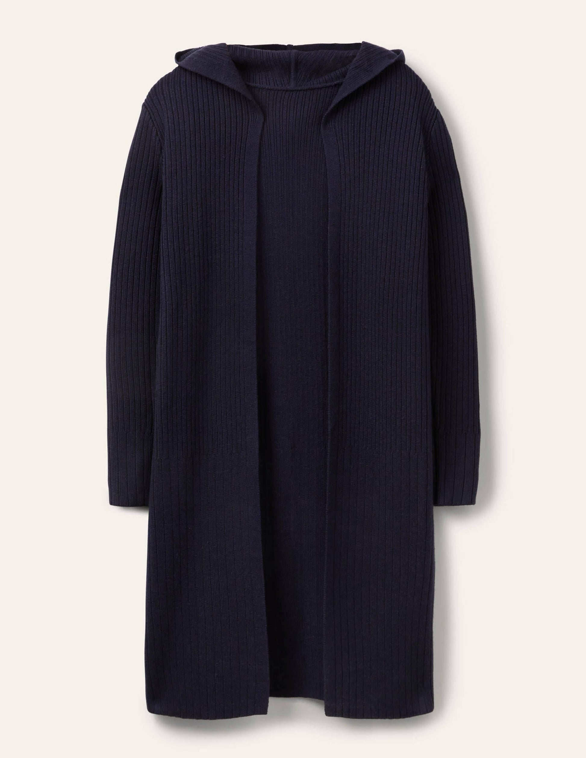 Hooded Relaxed Cardigan-Navy-6