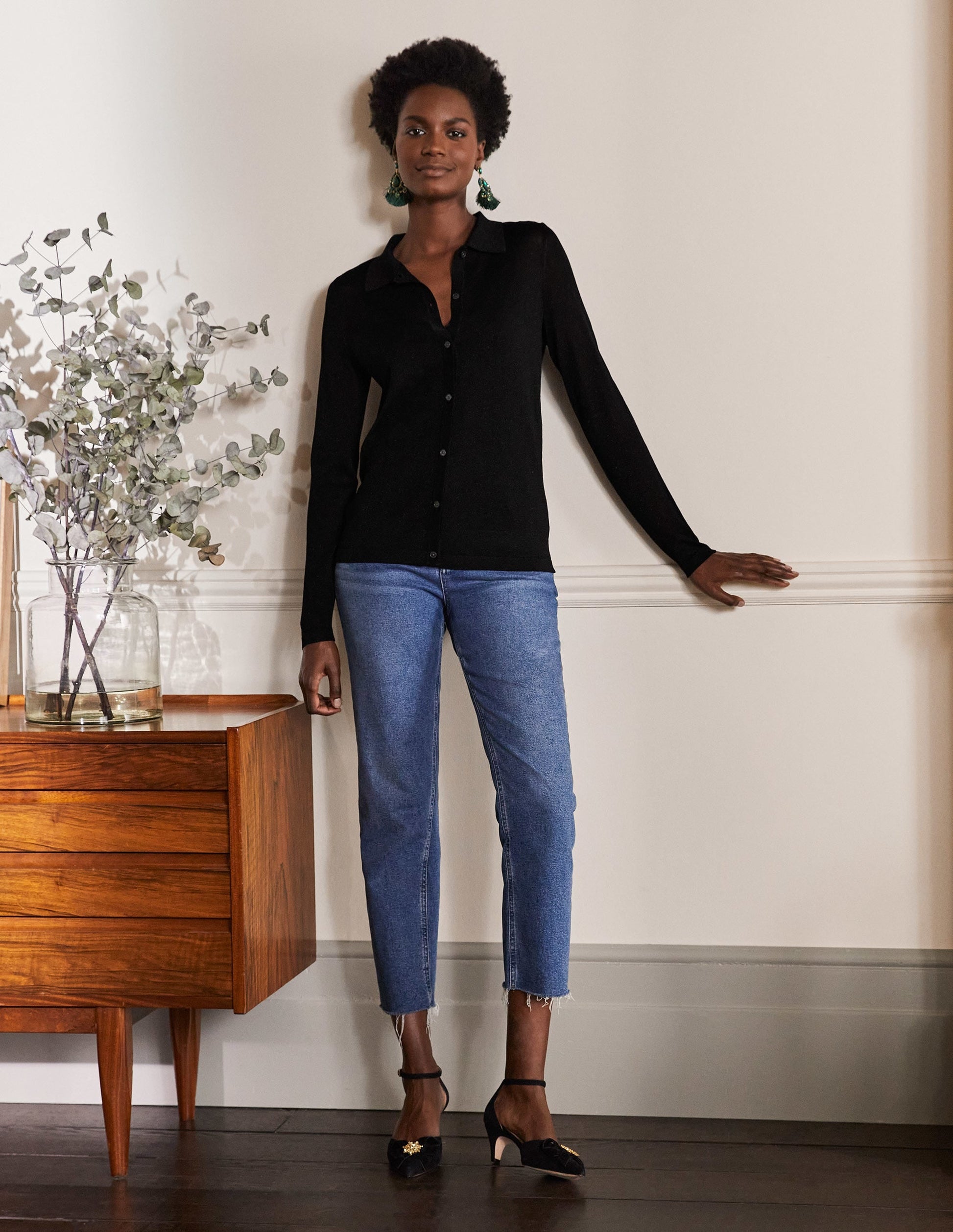 Knitted Sparkle Shirt-Black Metallic-4