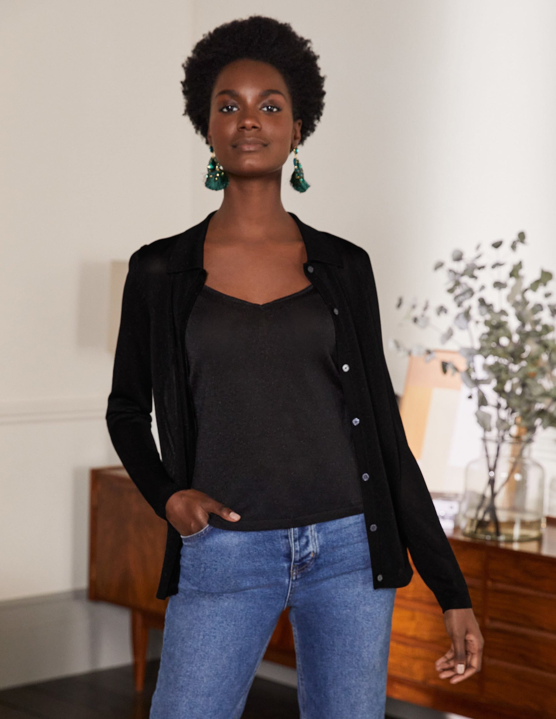 Knitted Sparkle Shirt-Black Metallic-5