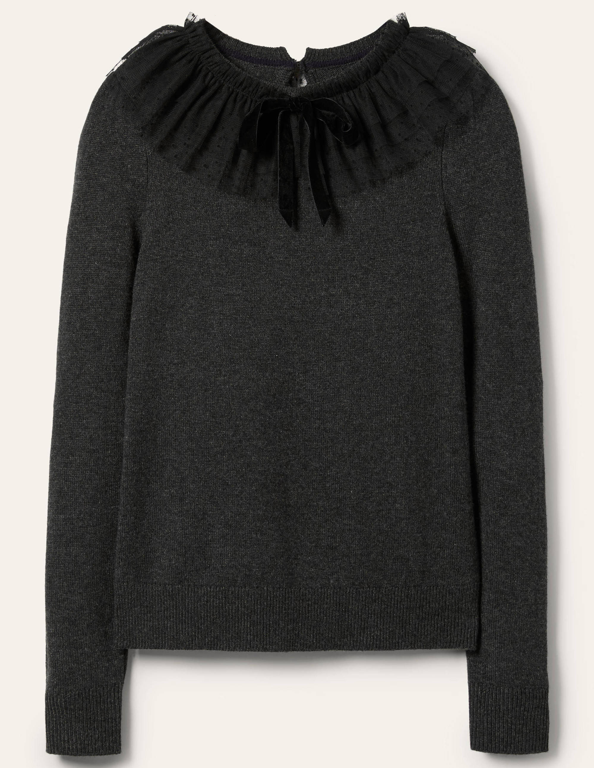Felicity Embellished Jumper-Charcoal Melange - Image 6