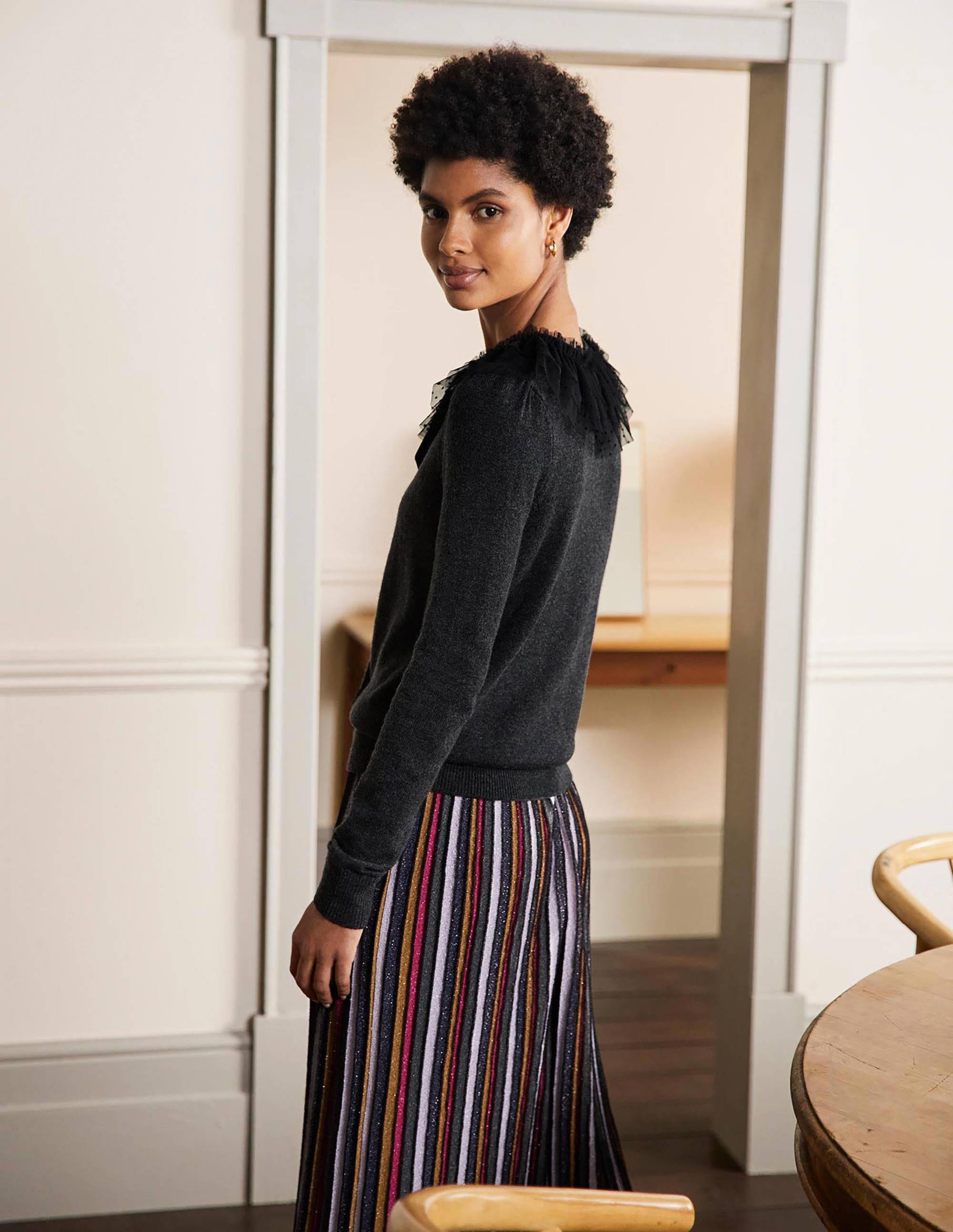 Felicity Embellished Jumper-Charcoal Melange - Image 3