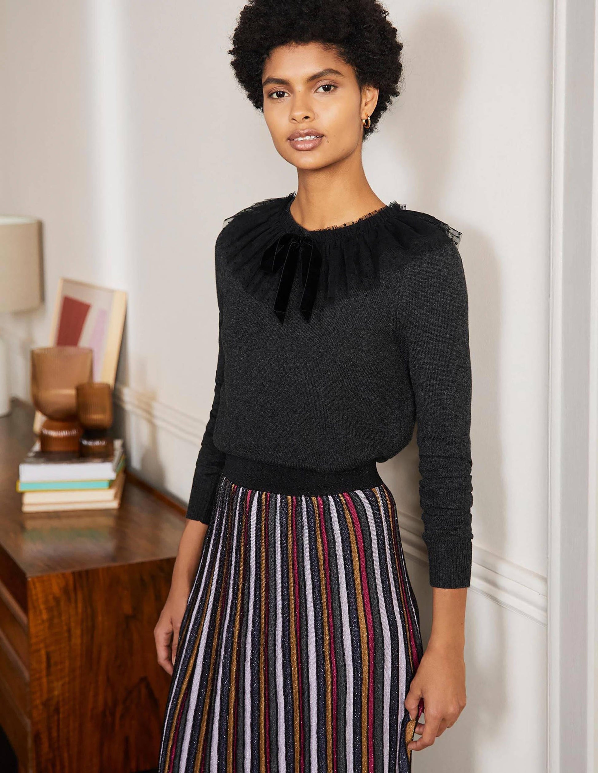 Felicity Embellished Jumper-Charcoal Melange-4