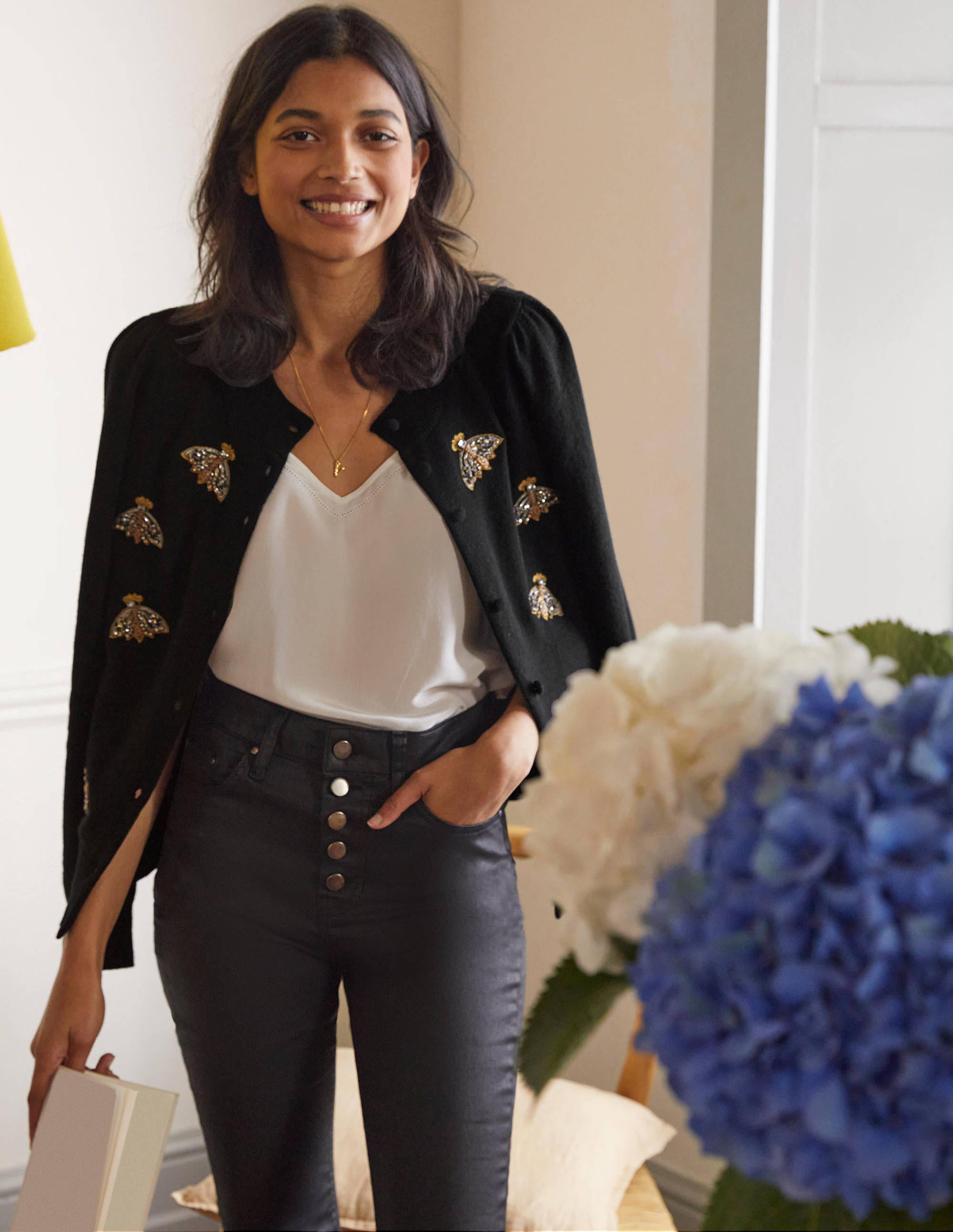 Embellished Cardigan-Black - Image 1