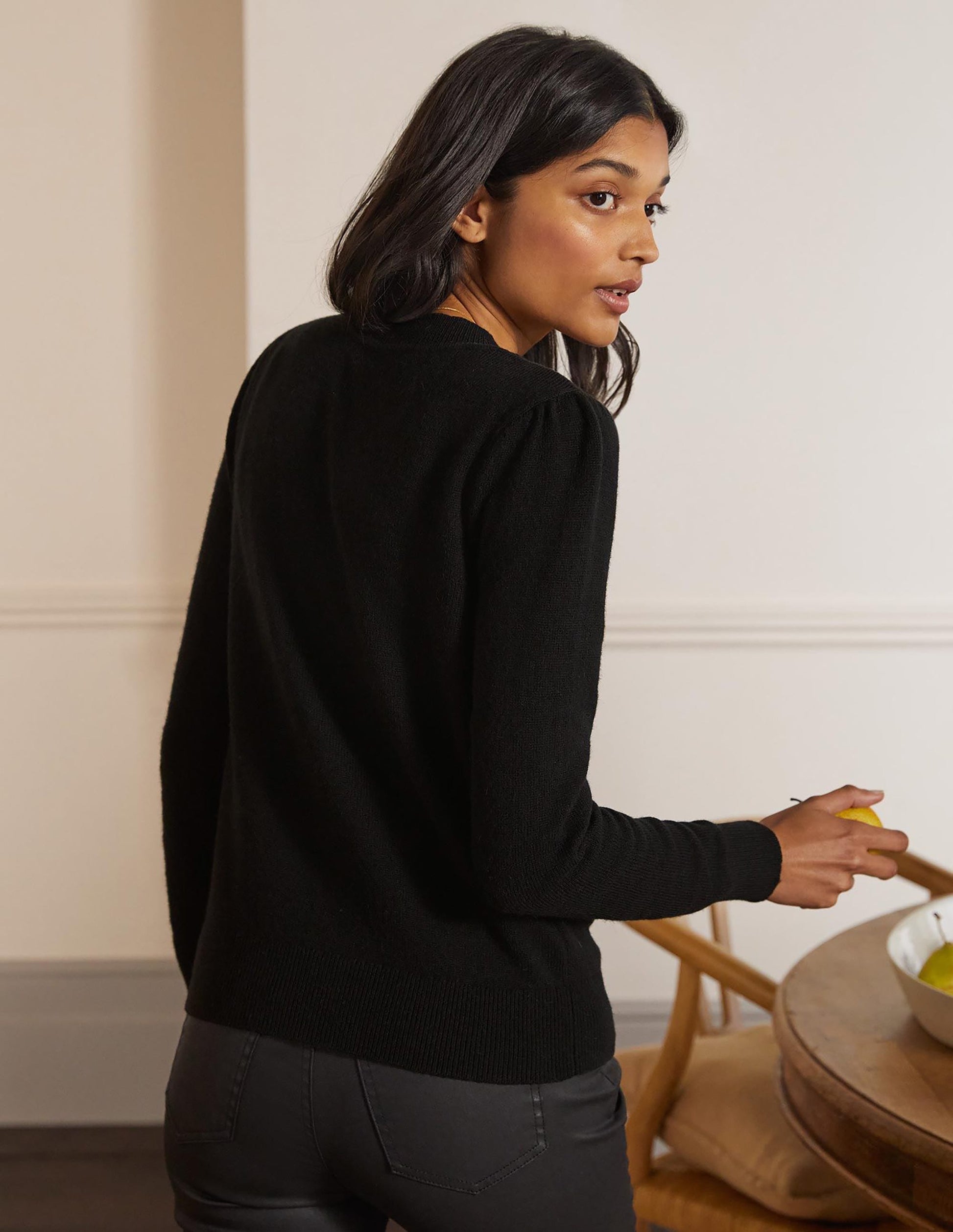 Embellished Cardigan-Black-3