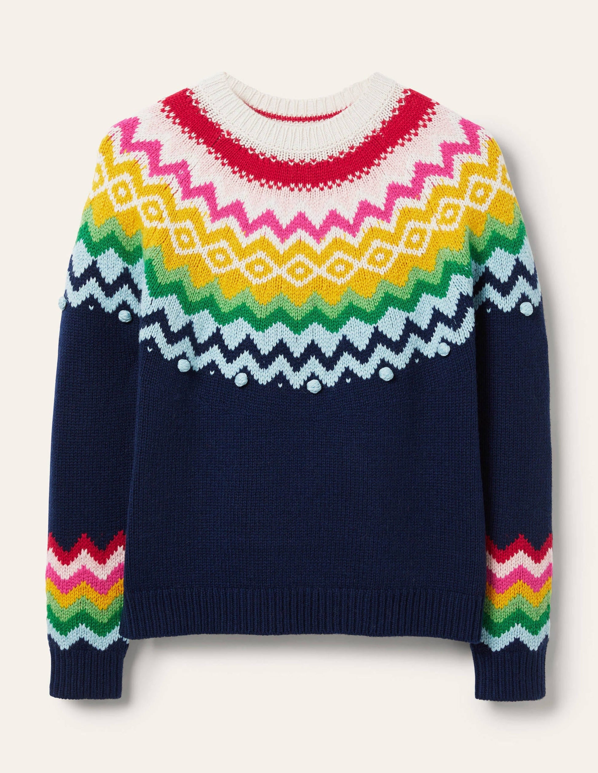 Relaxed Fair Isle Jumper-Starboard Blue-5