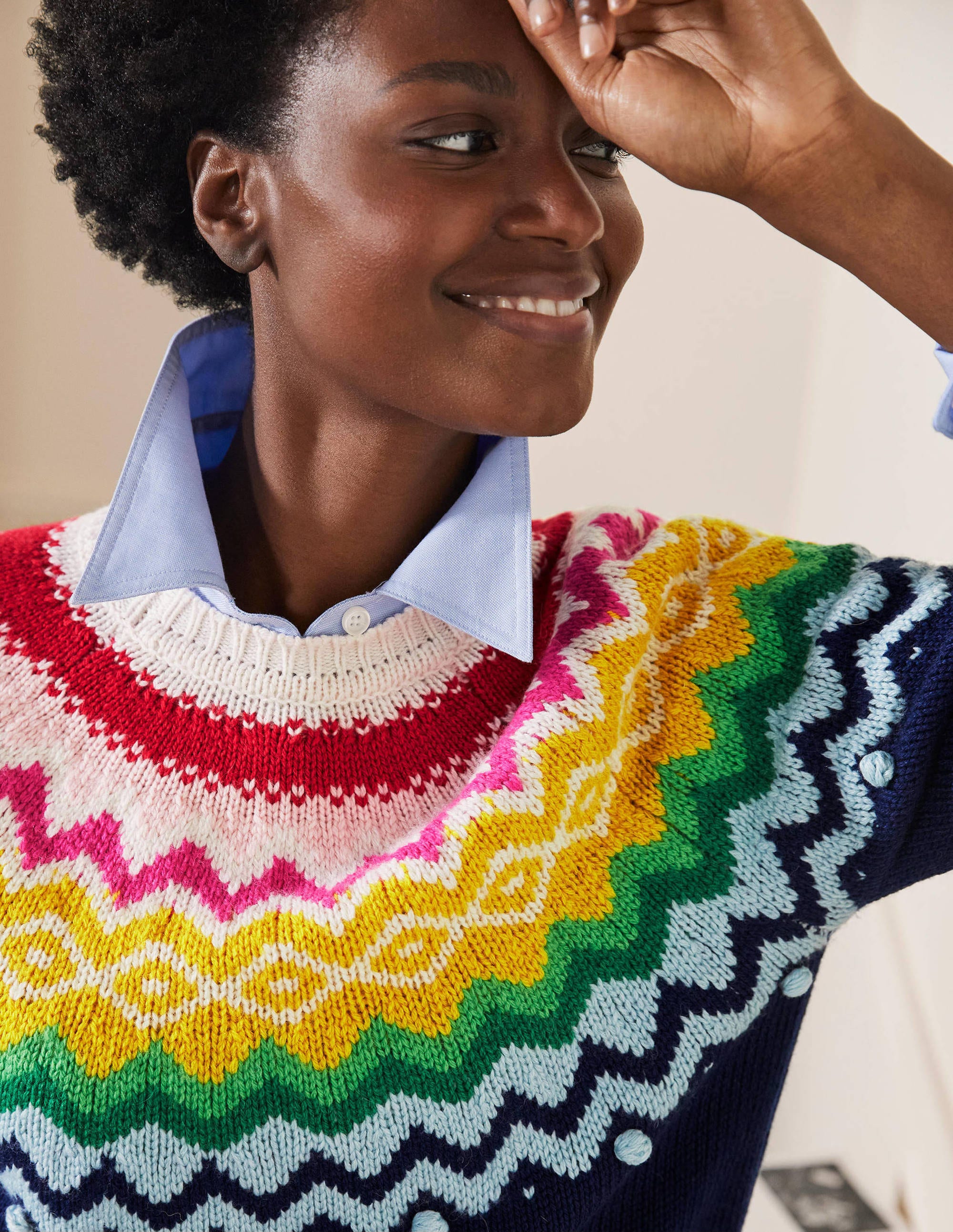 Relaxed Fair Isle Jumper-Starboard Blue - Image 2