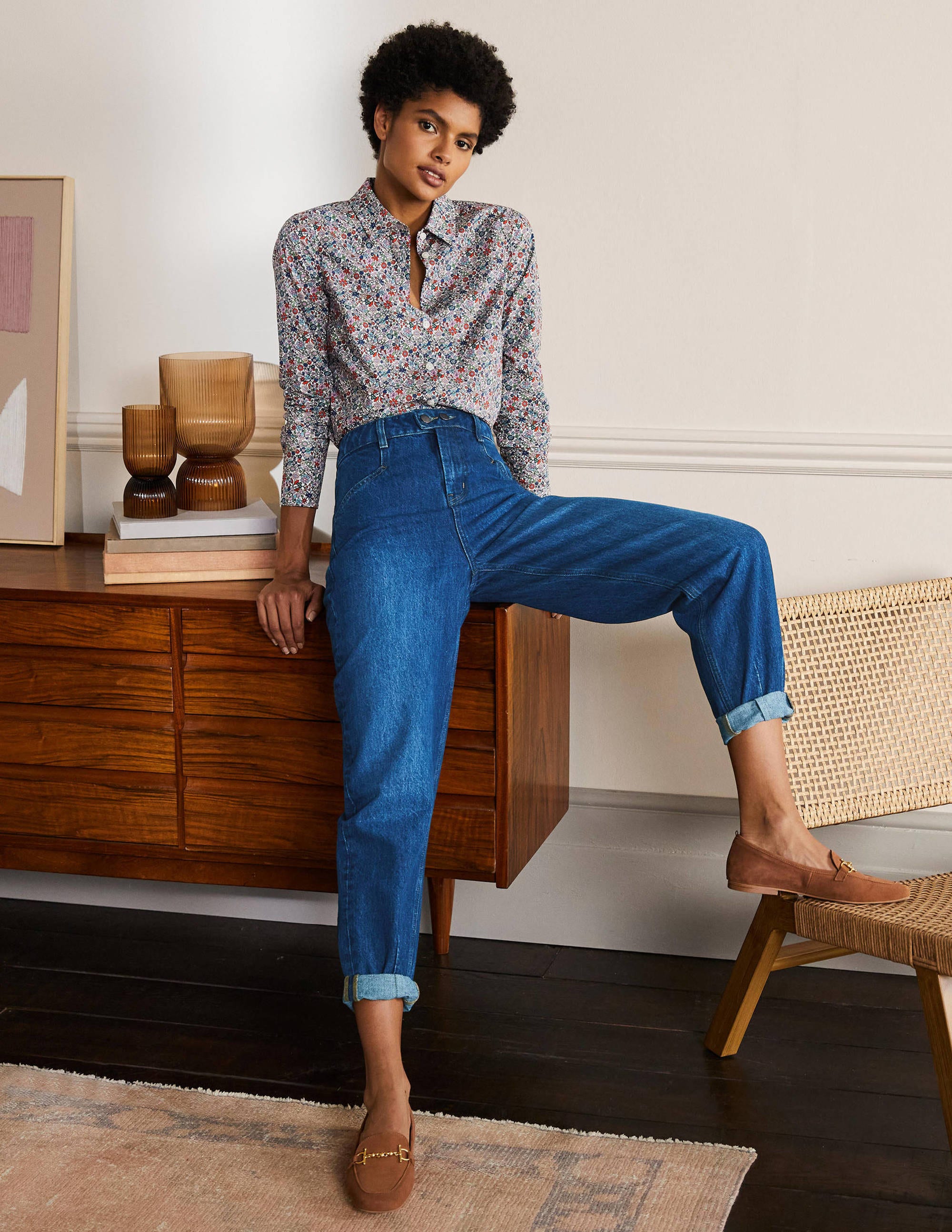 Balloon Leg Jeans-Dark Vintage - Image 1