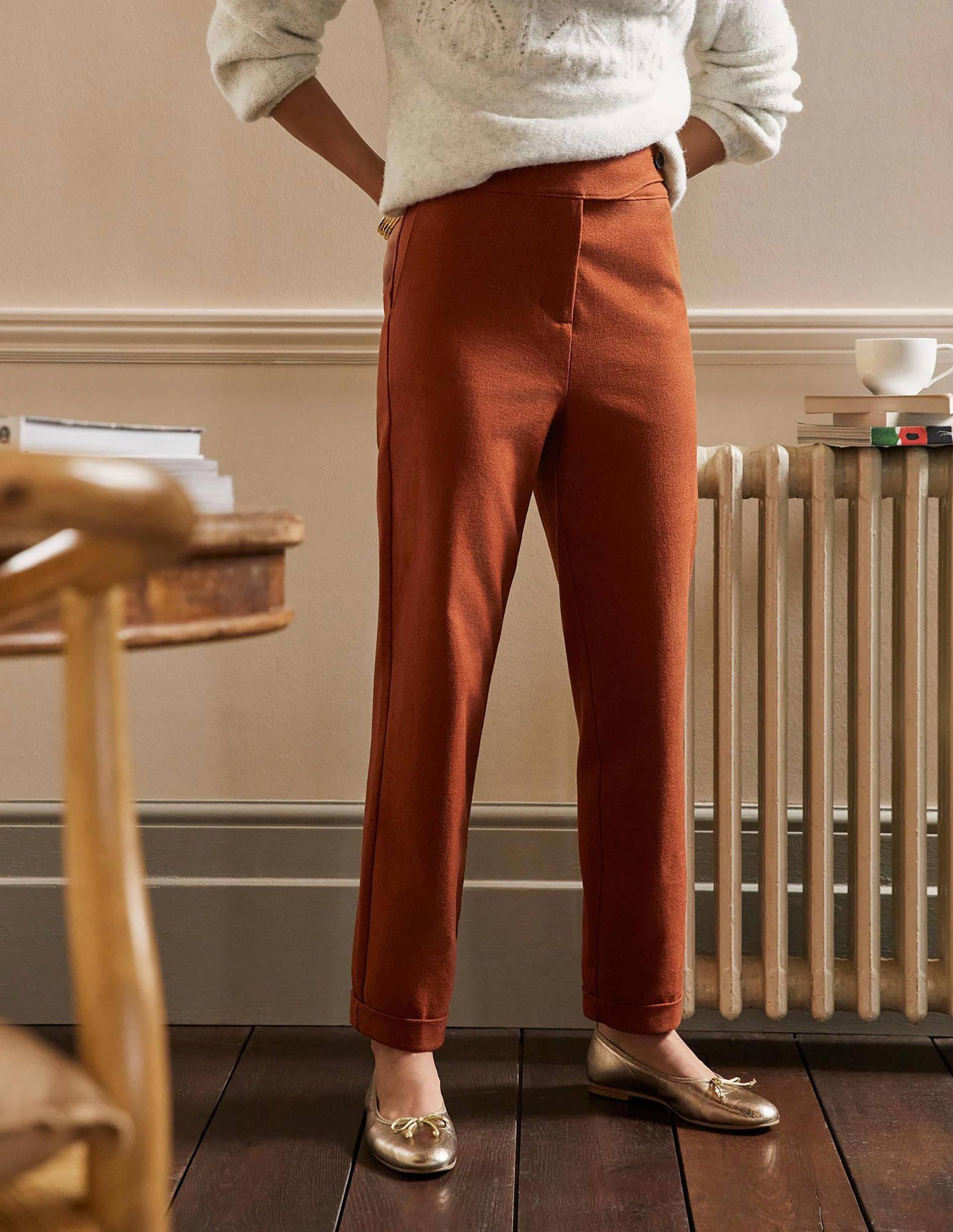 Tab Detail Trouser-Pecan Pie-4