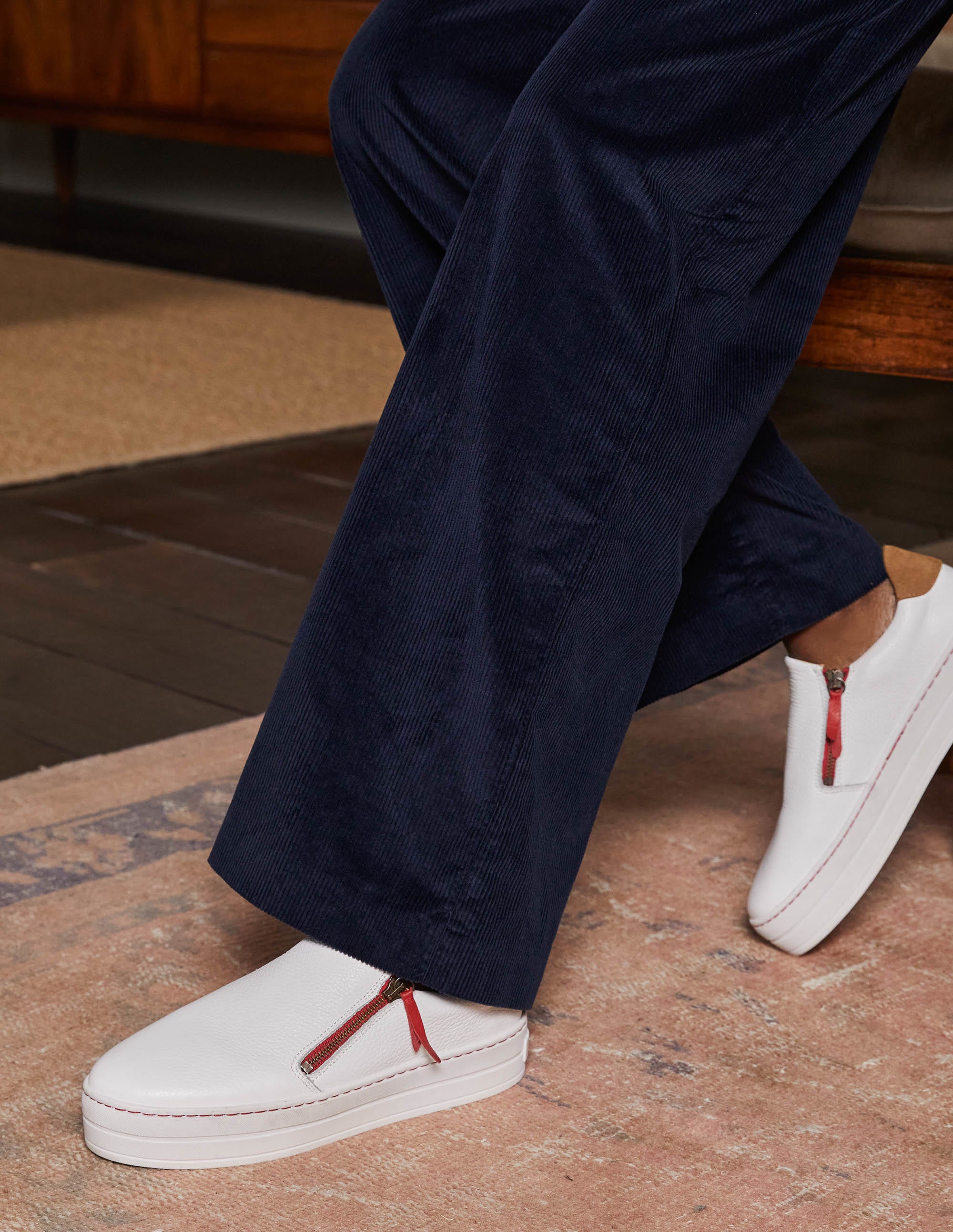 Alexia Cord Trousers-Navy - Image 2