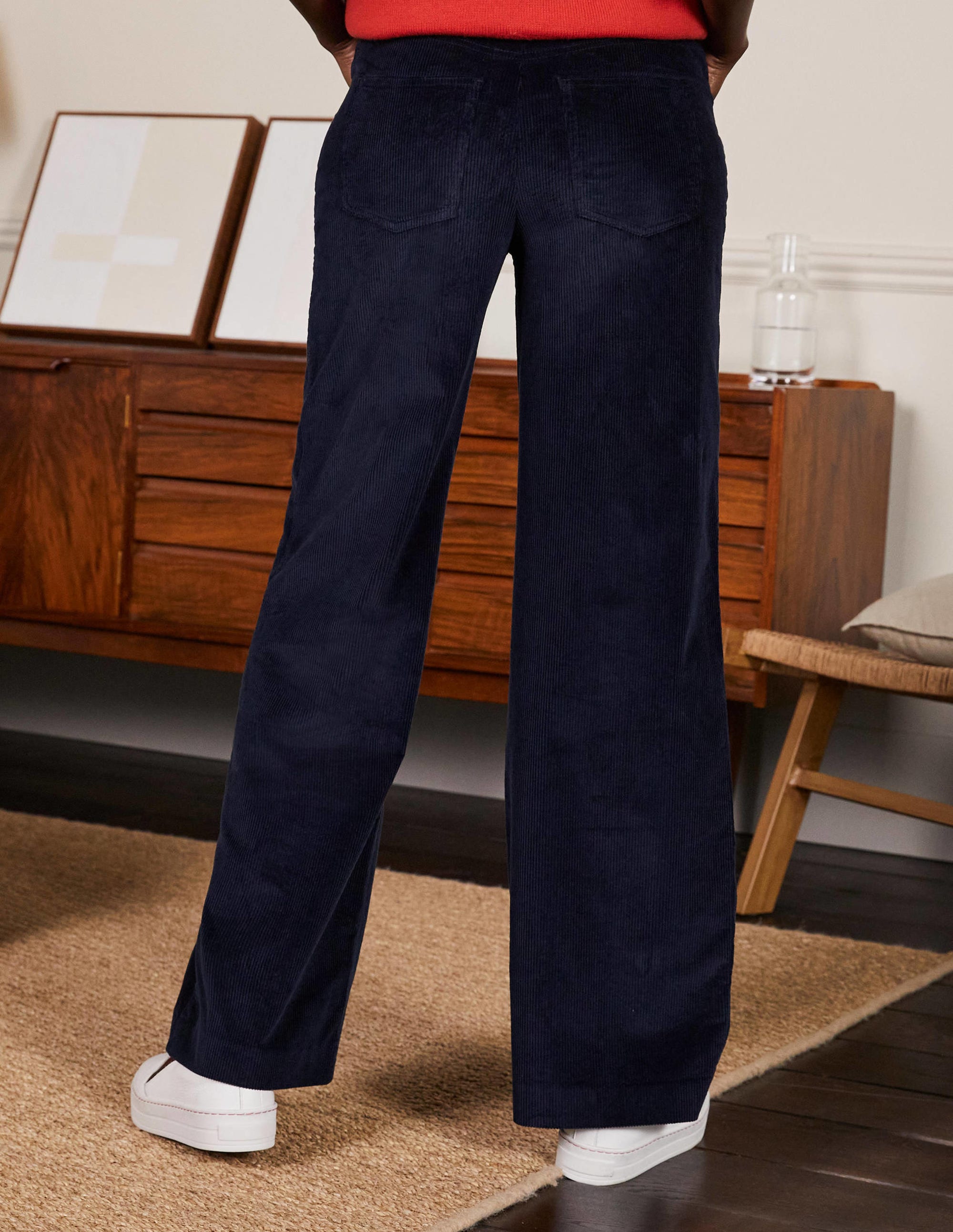 Alexia Cord Trousers-Navy - Image 3