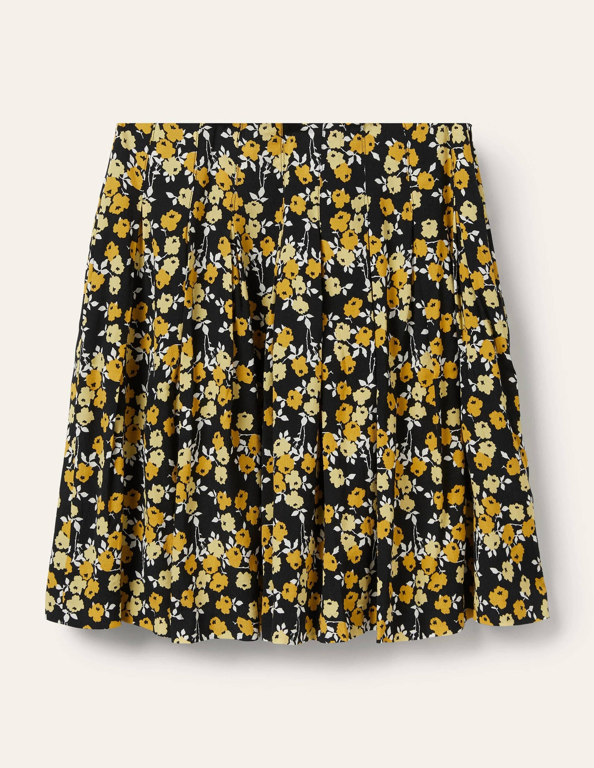 Victoria Pleated Skirt-Black, Abstract Sprig-6
