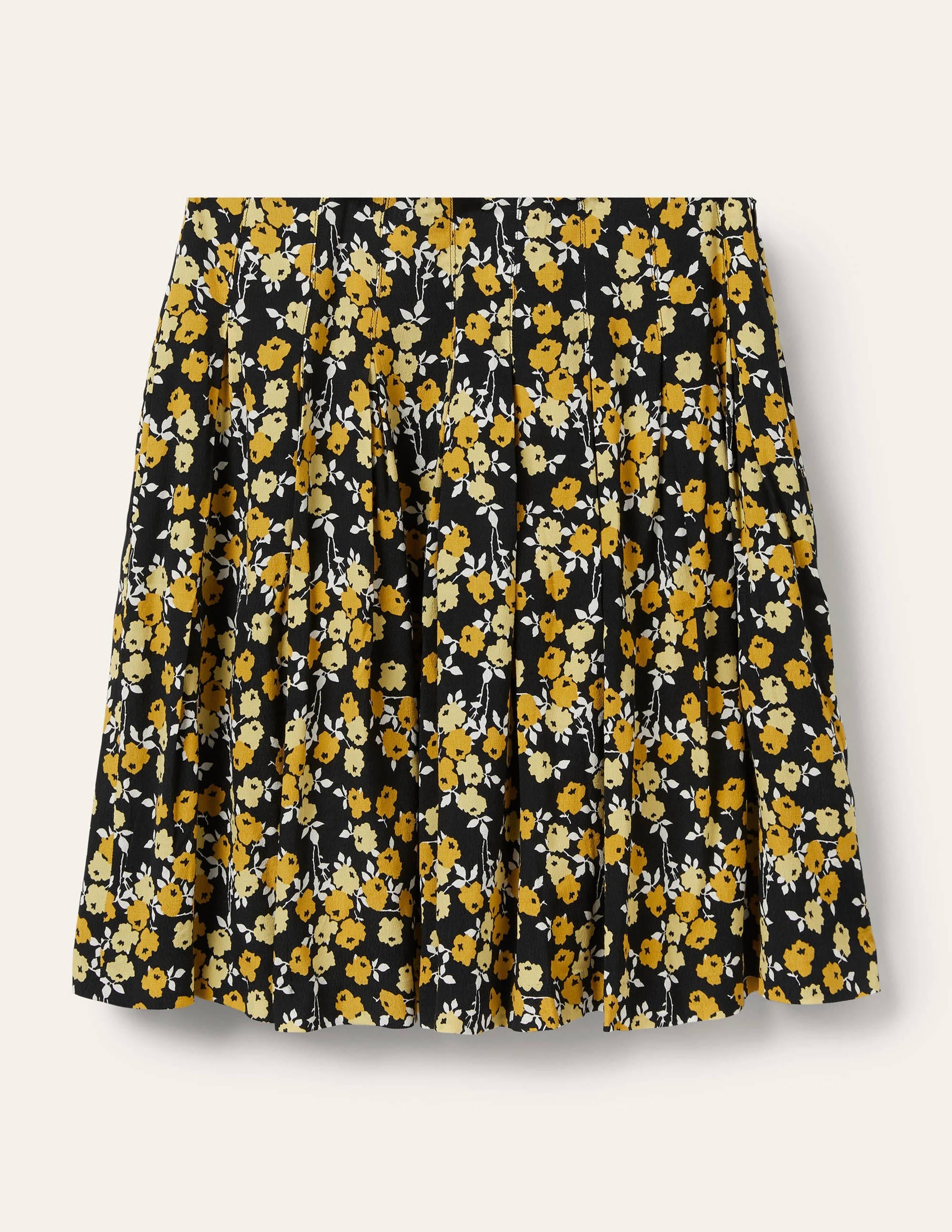Victoria Pleated Skirt-Black, Abstract Sprig - Image 6