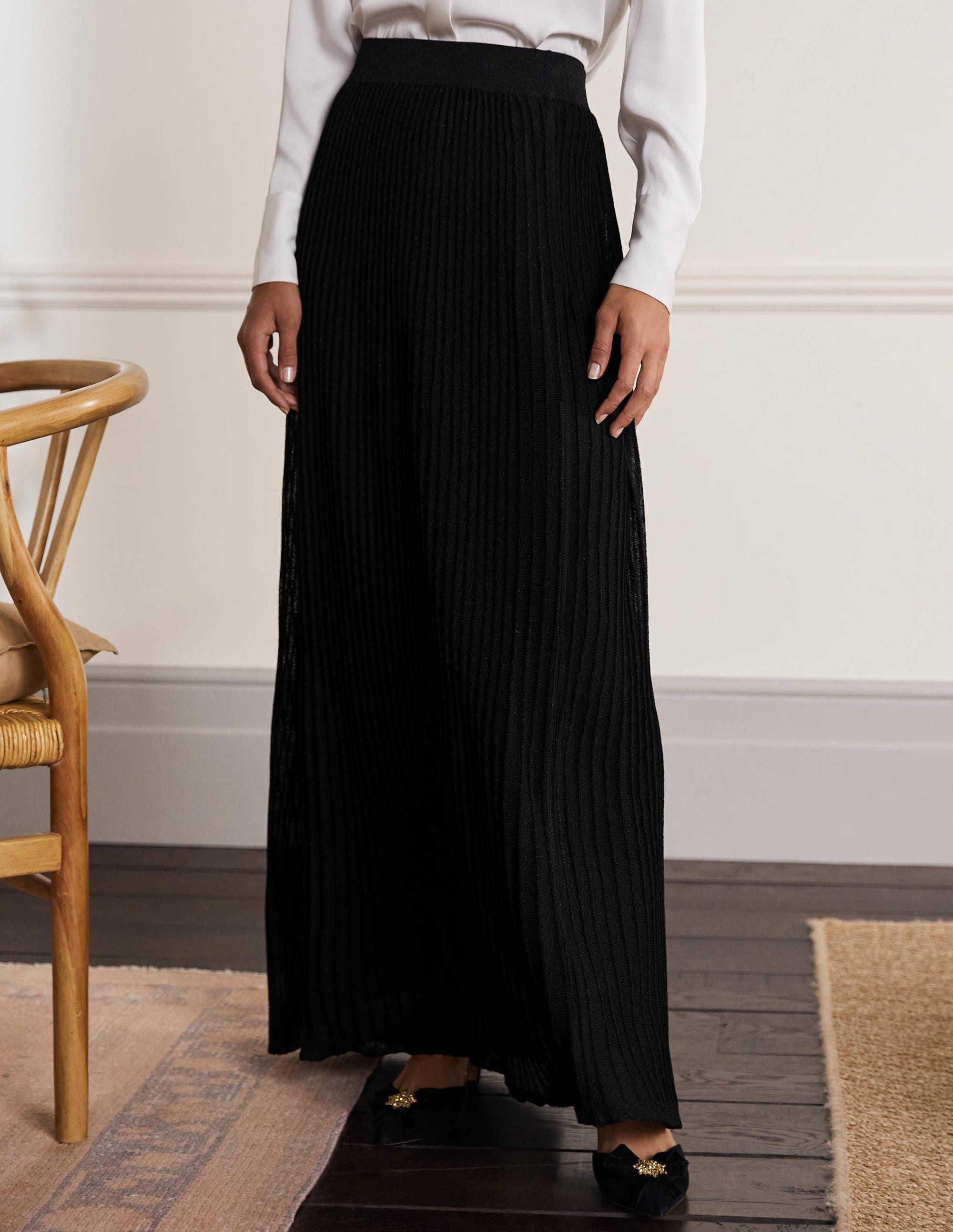 Knitted Party Skirt-Black Metallic - Image 4
