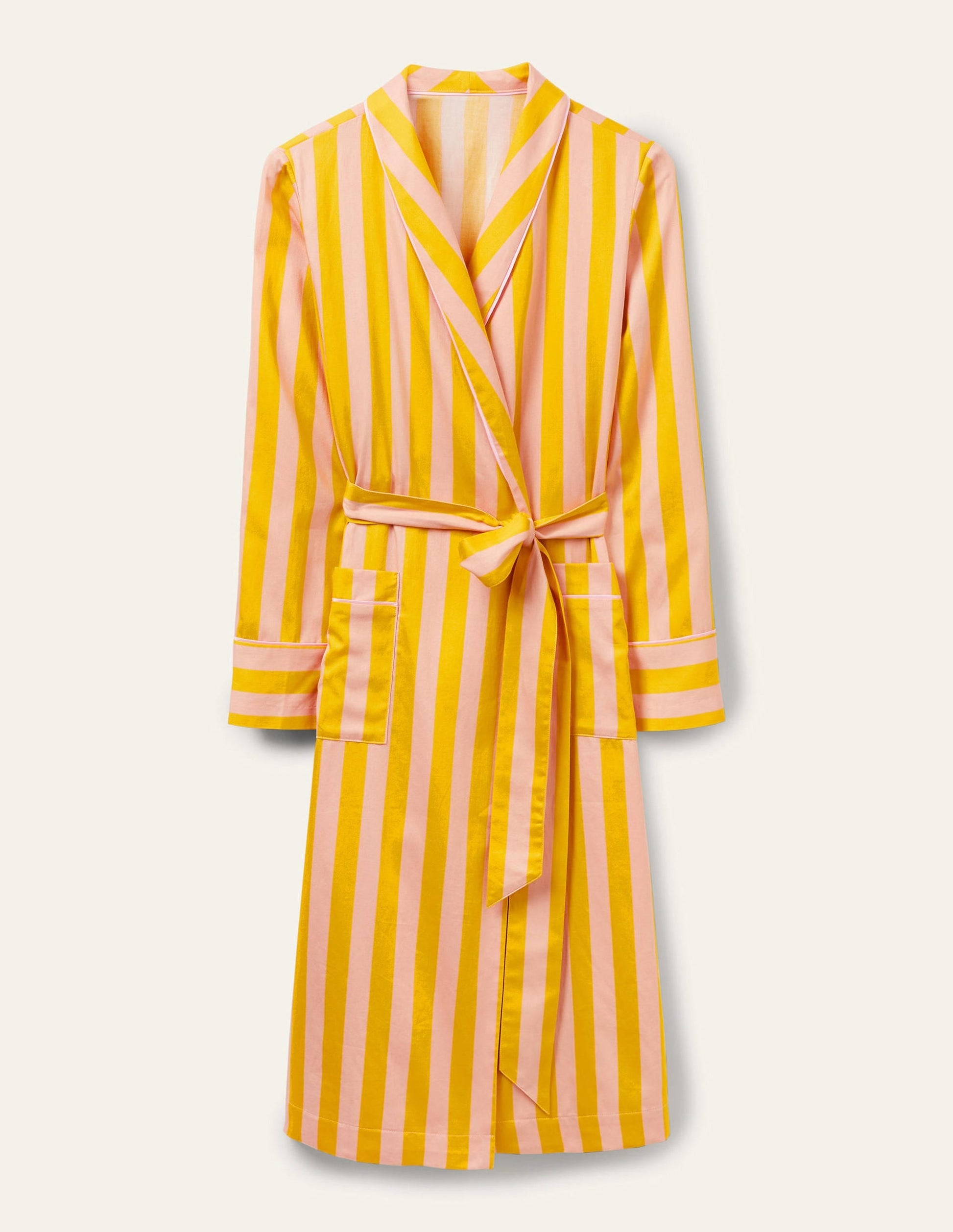 Cotton Dressing Gown-Milkshake and Wasp Stripe-6