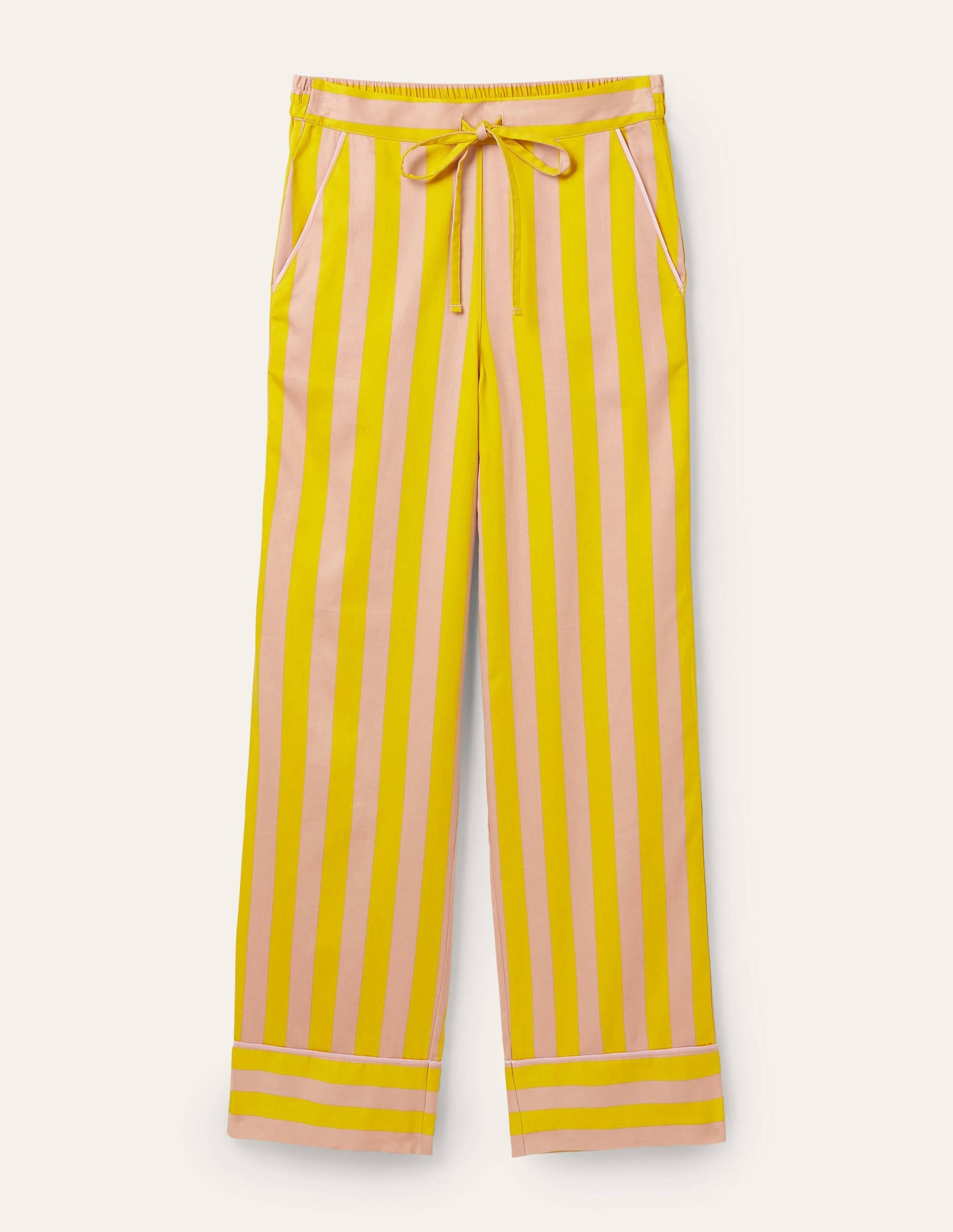Cotton Pyjama Trousers-Milkshake and Wasp Stripe - Image 5