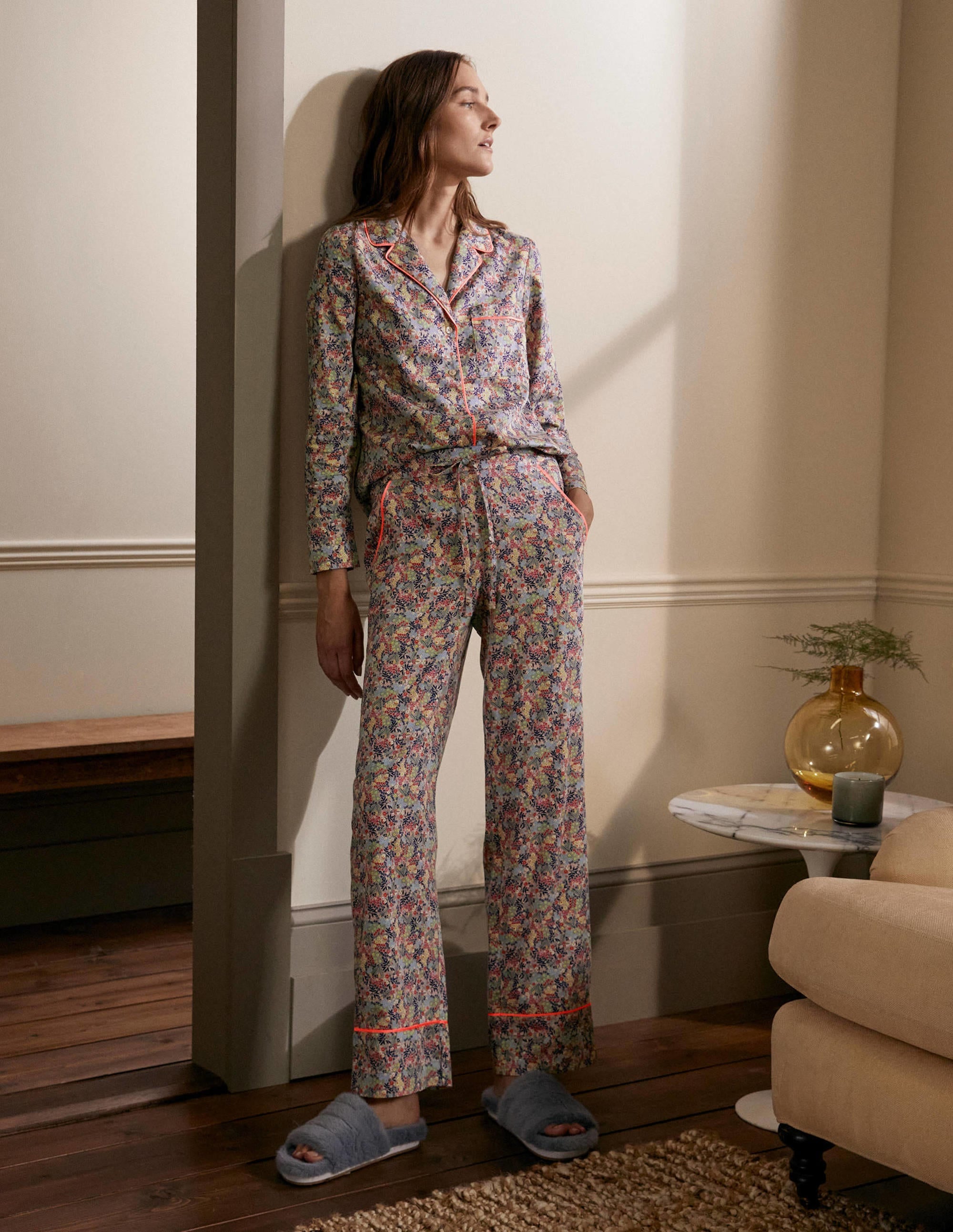 Long Sleeve Pyjama Shirt-Milkshake, Enchanting Forest - Image 1