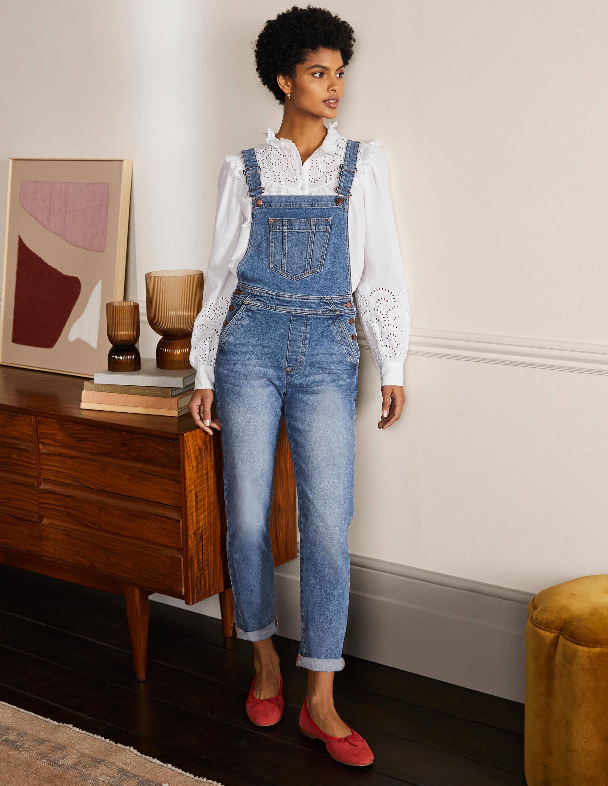 Girlfriend Dungarees-Mid Vintage - Image 1