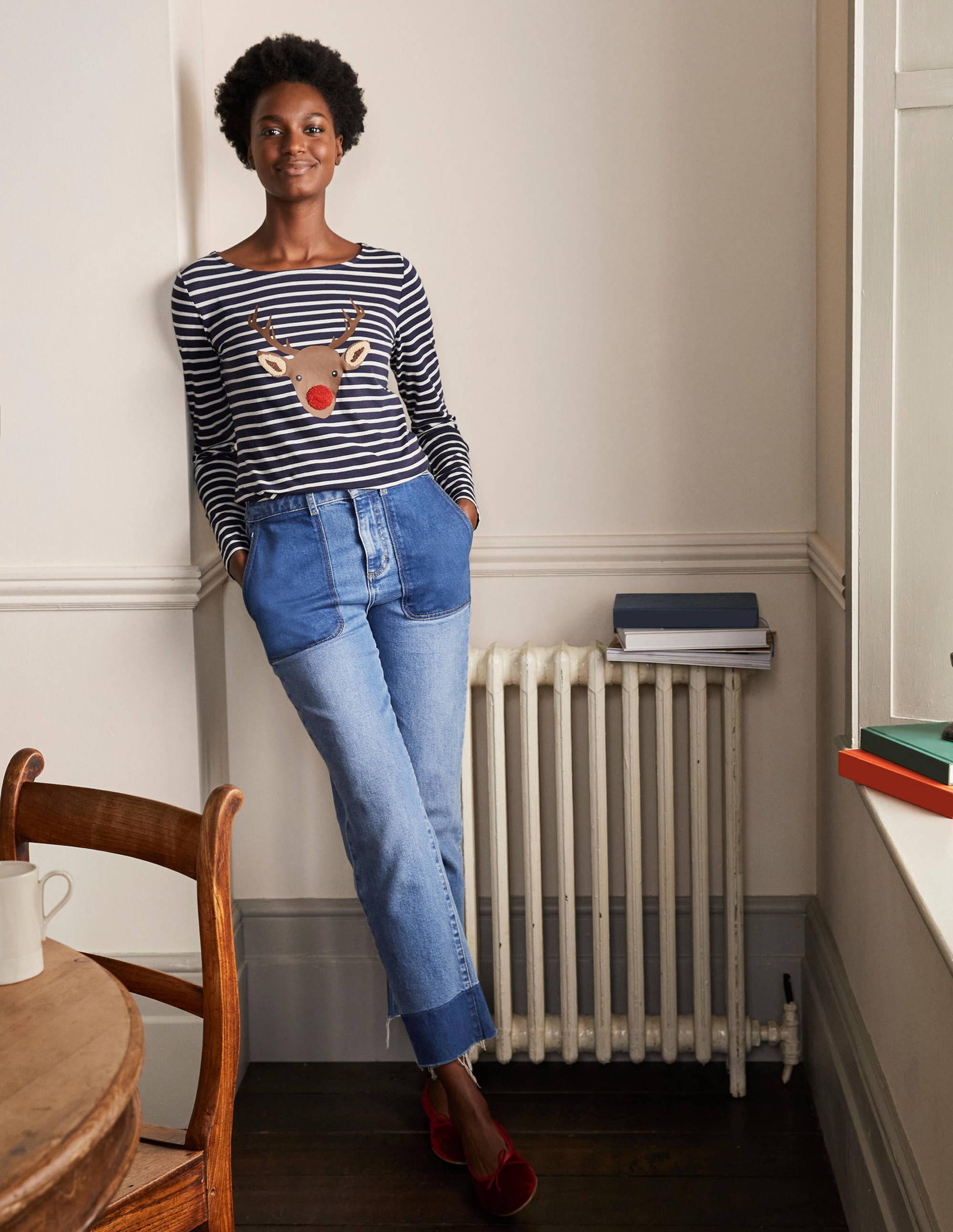 Statement Breton-Navy/ Ivory Reindeer Placement - Image 3
