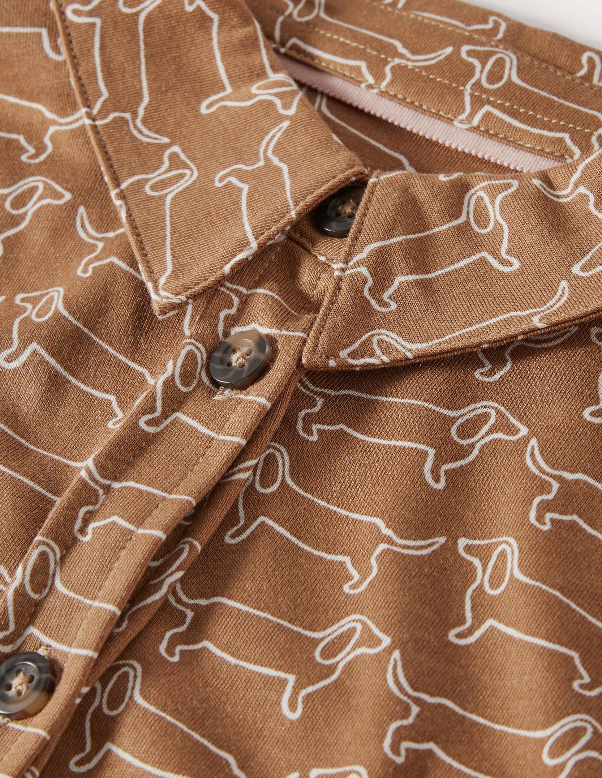 Relaxed Jersey Shirt-Camel/ Ivory Dachshund-5