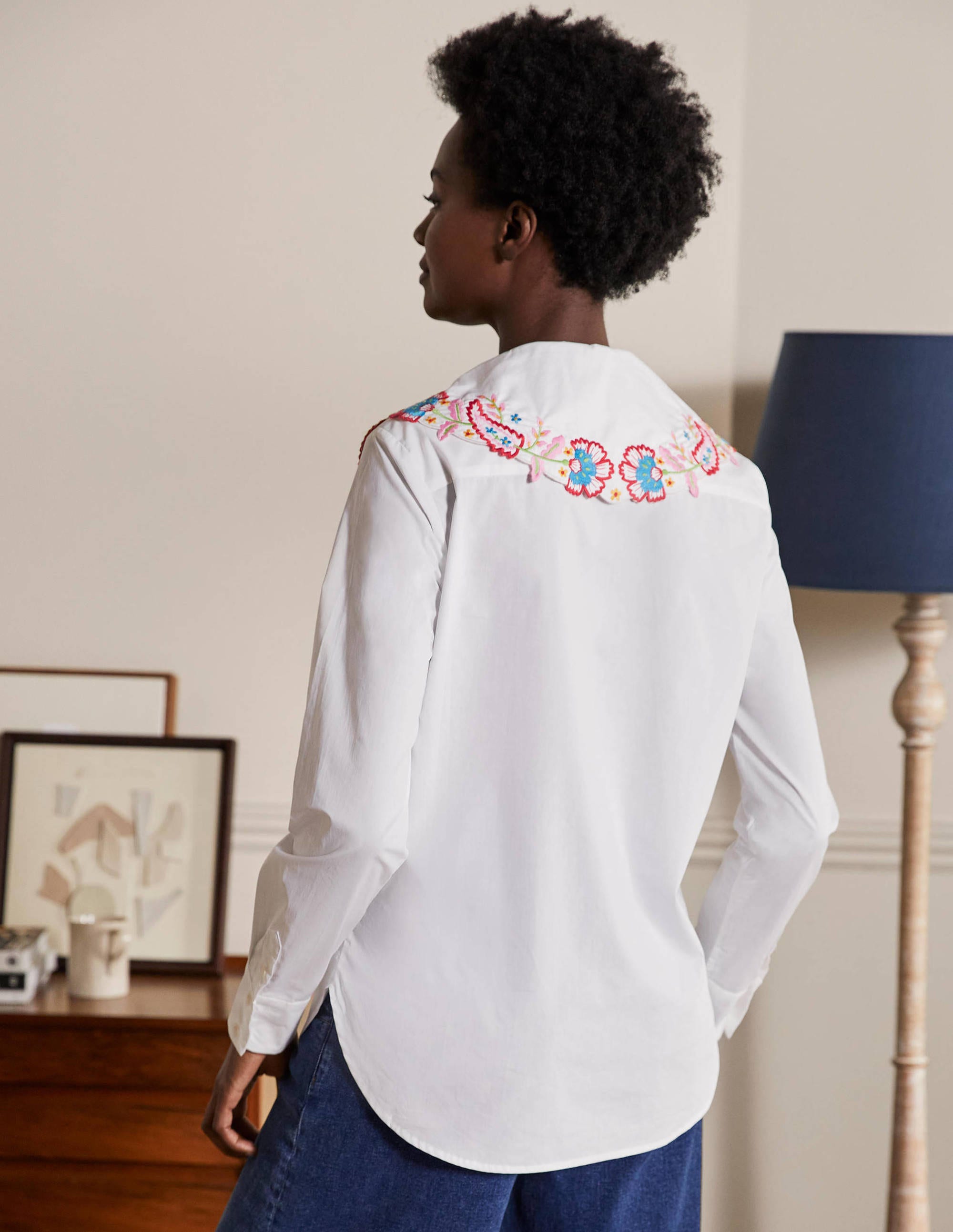 Antonia Embroidered Shirt-White - Image 2