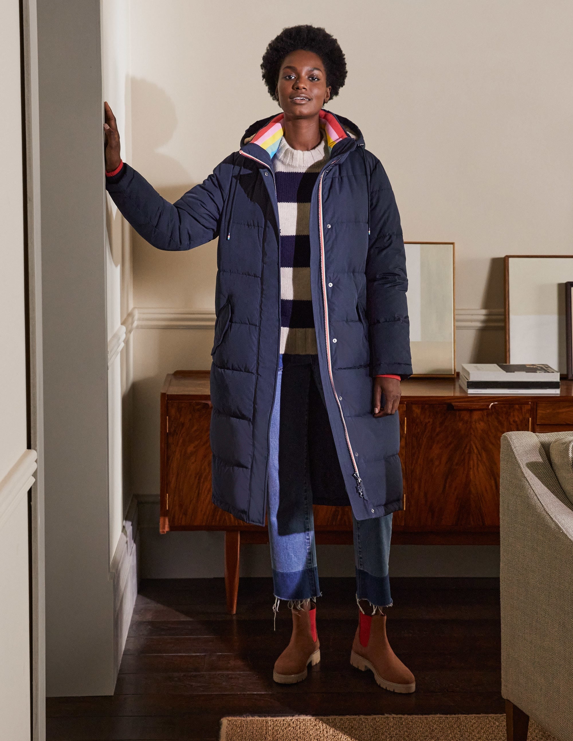 Skye Puffer Coat-Navy - Image 3
