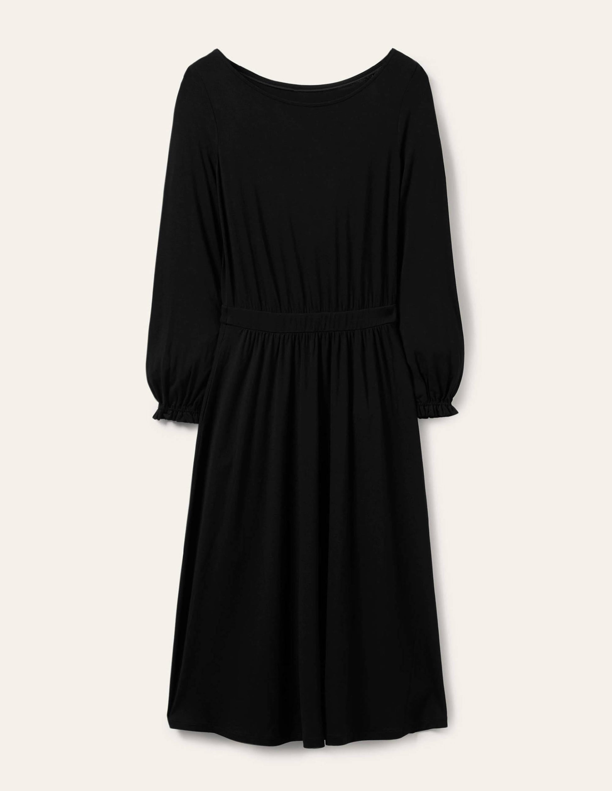 Evelyn Jersey Midi Dress-Black-5