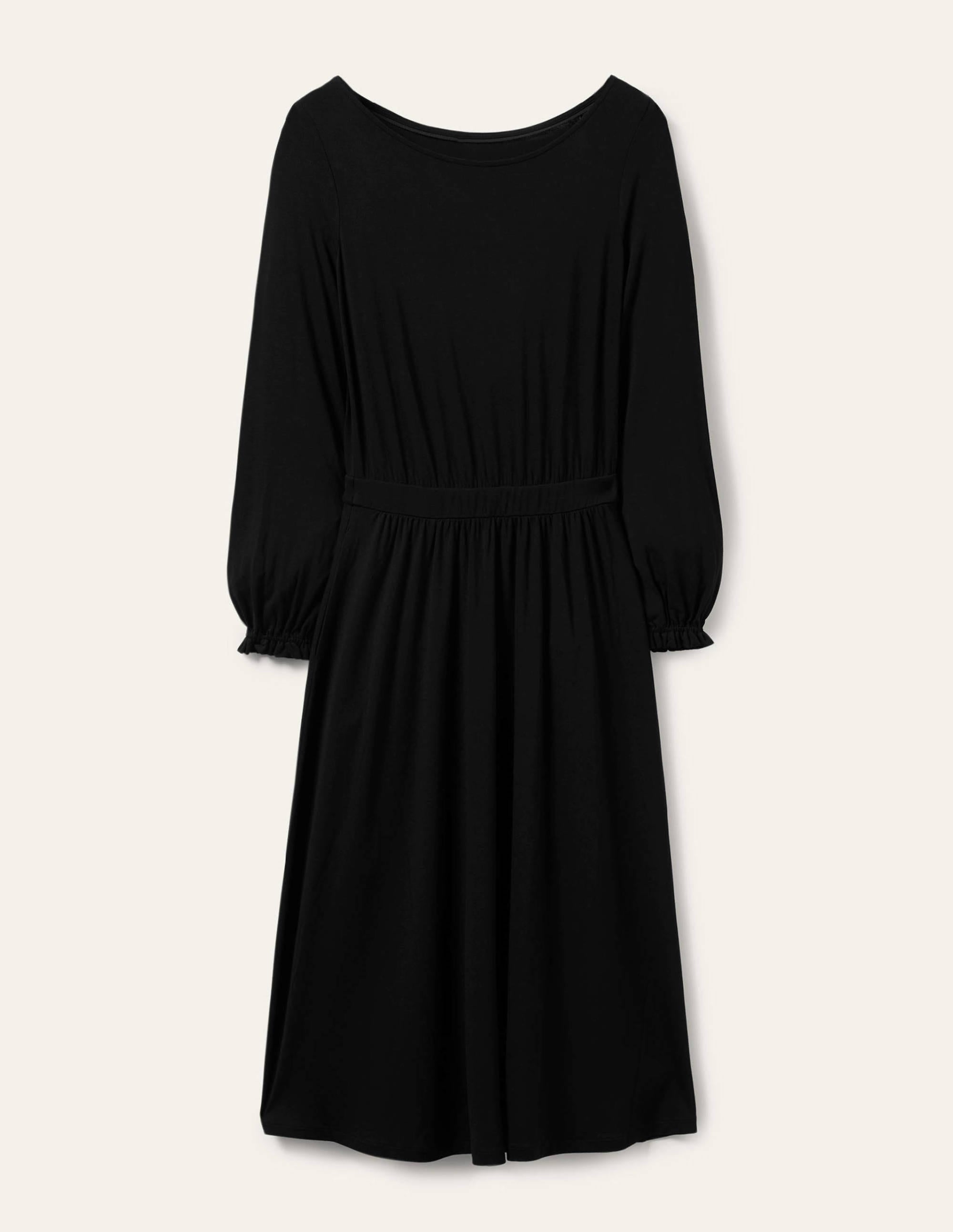 Evelyn Jersey Midi Dress-Black - Image 5