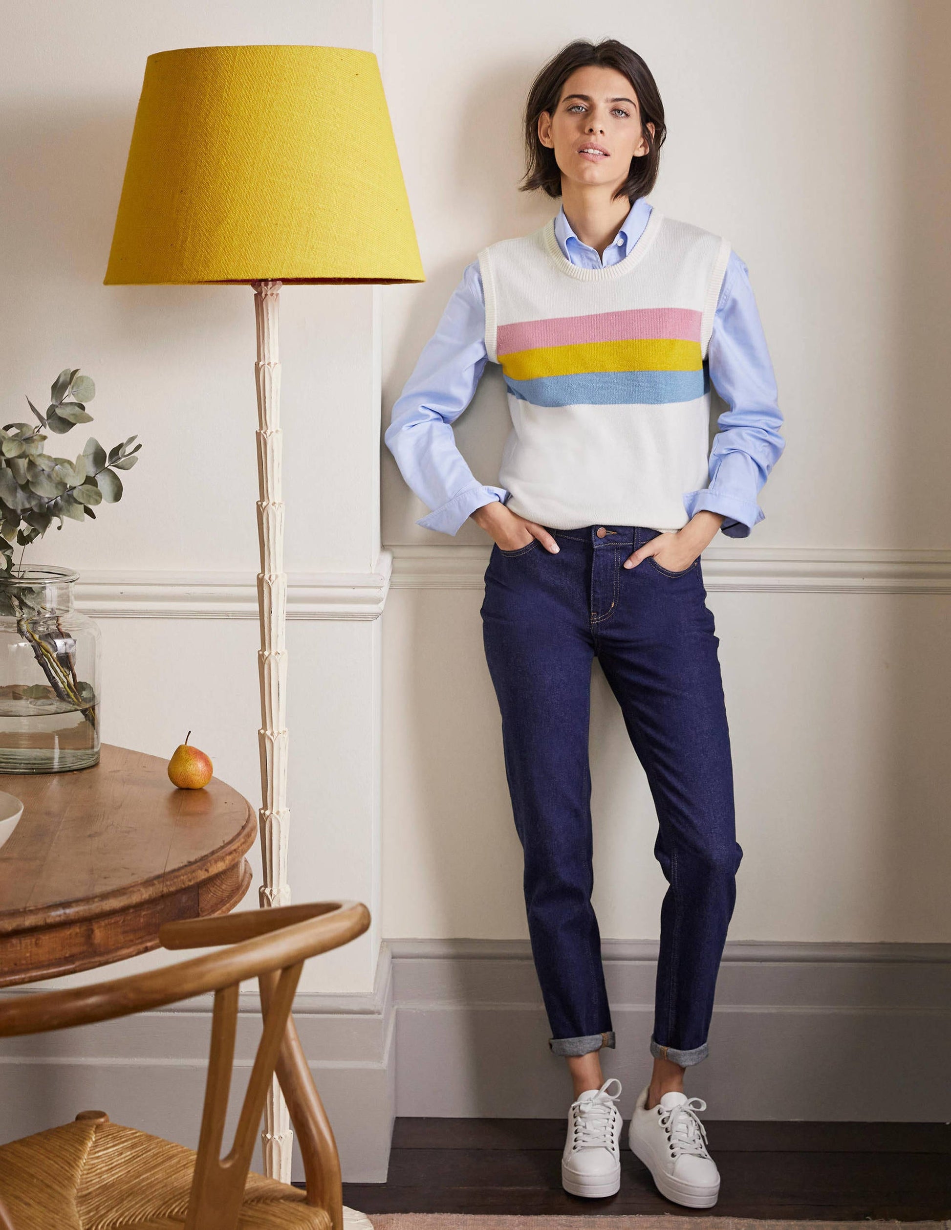 Fiona Tank-Ivory, Placement Stripe-4