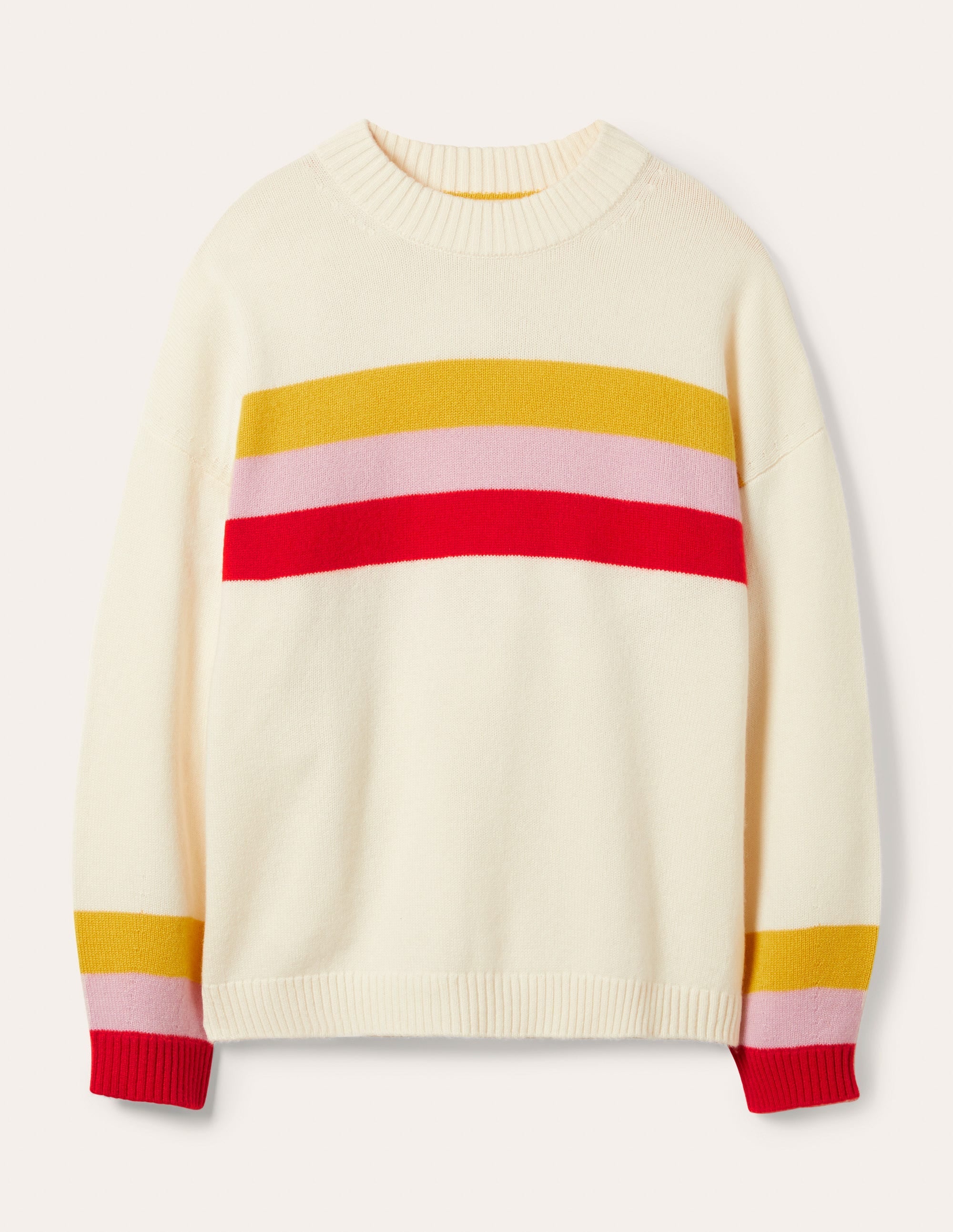 Savannah Cashmere Jumper-Ruby, Citrine Stripe - Image 5