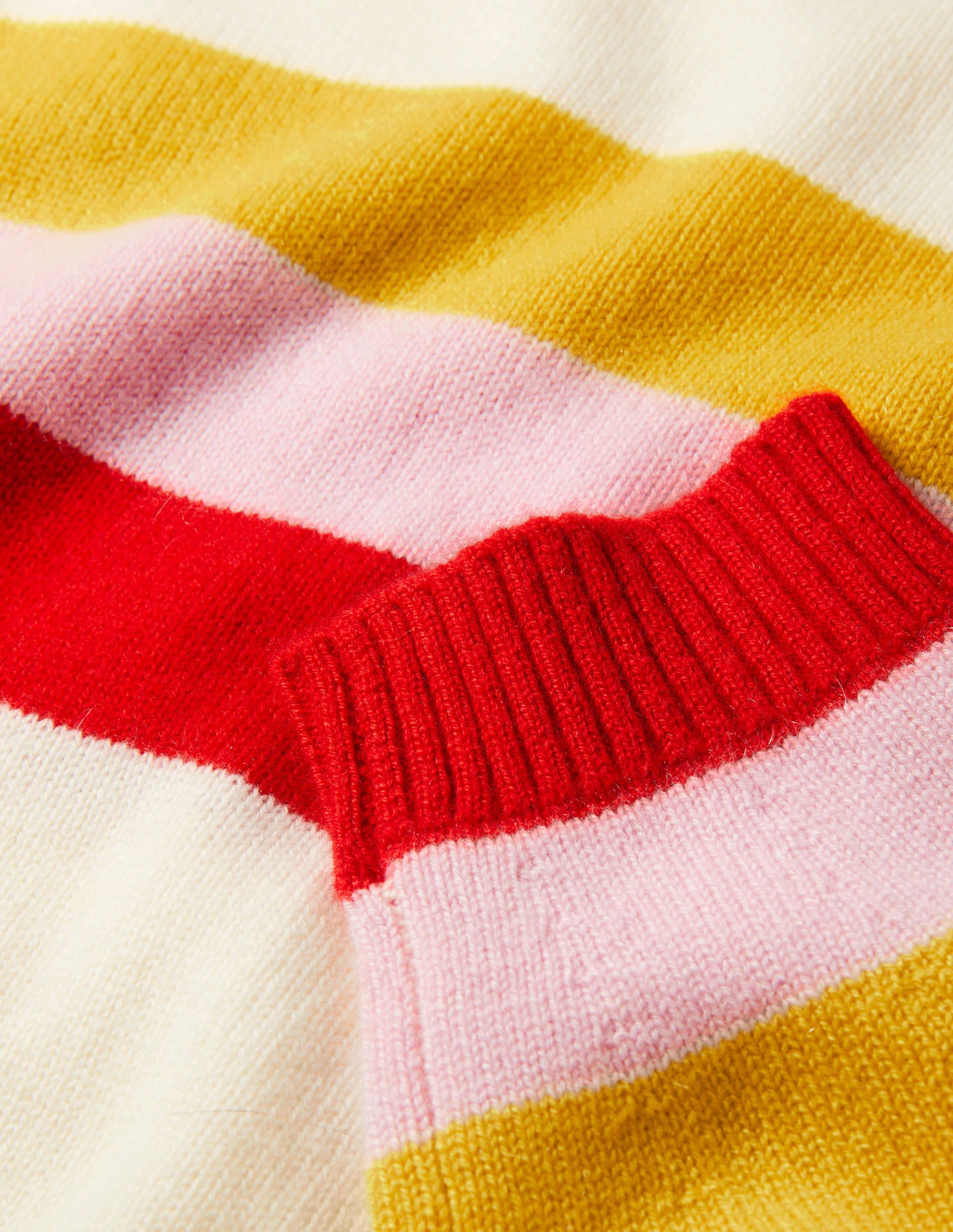 Savannah Cashmere Jumper-Ruby, Citrine Stripe - Image 6