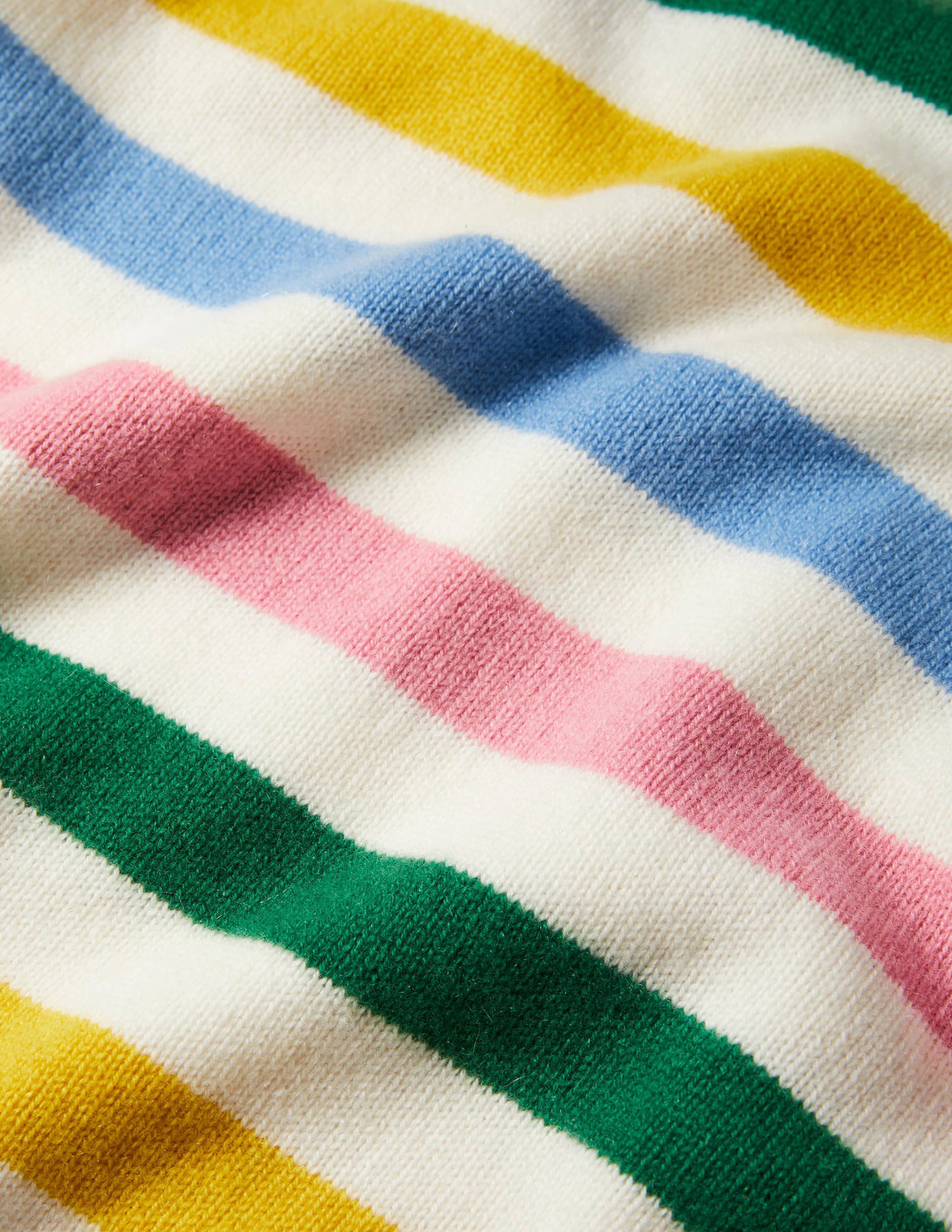 Savannah Cashmere Jumper-Morganite Pink Multi Stripe - Image 6