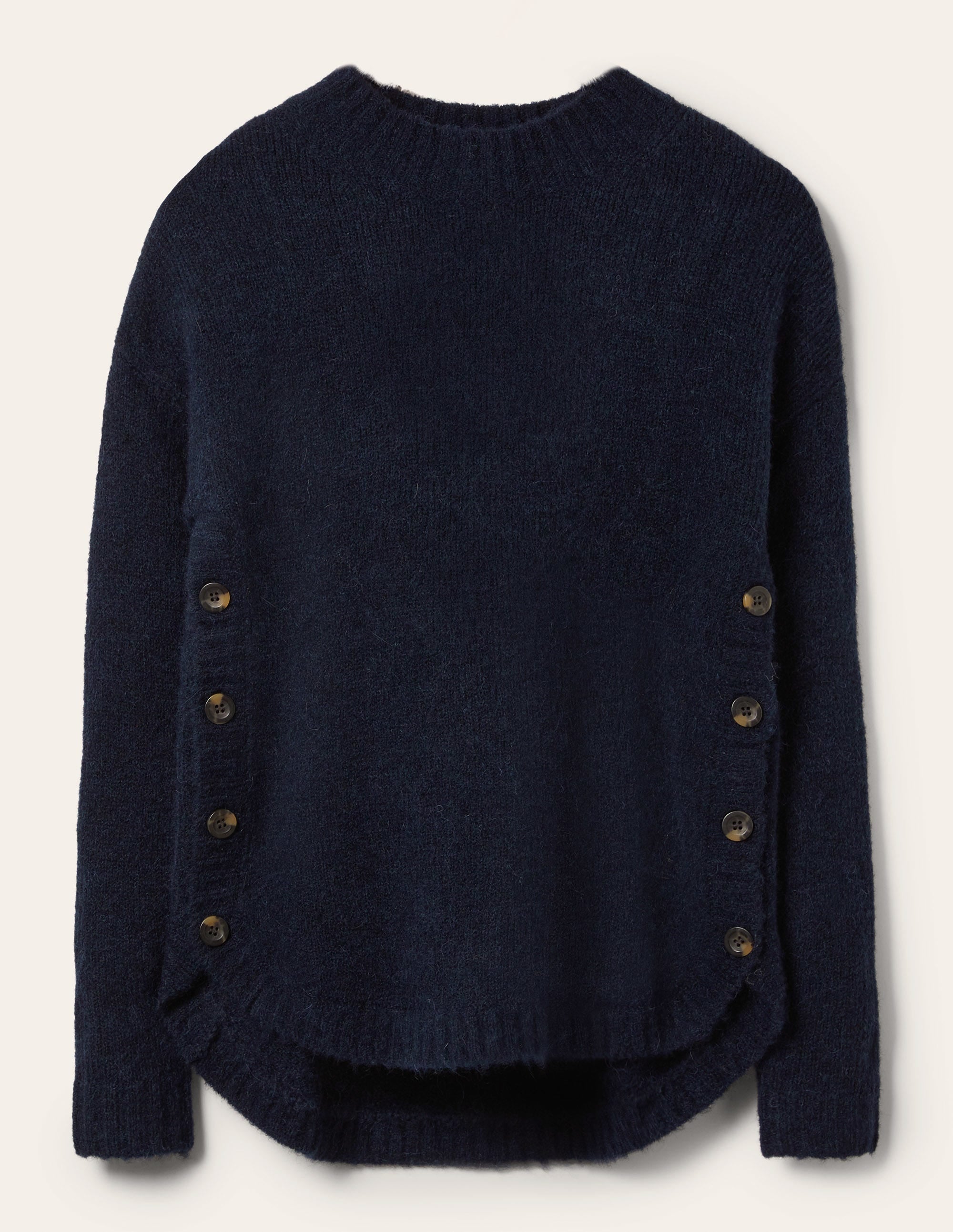 Fluffy Side Button Jumper-Navy - Image 5