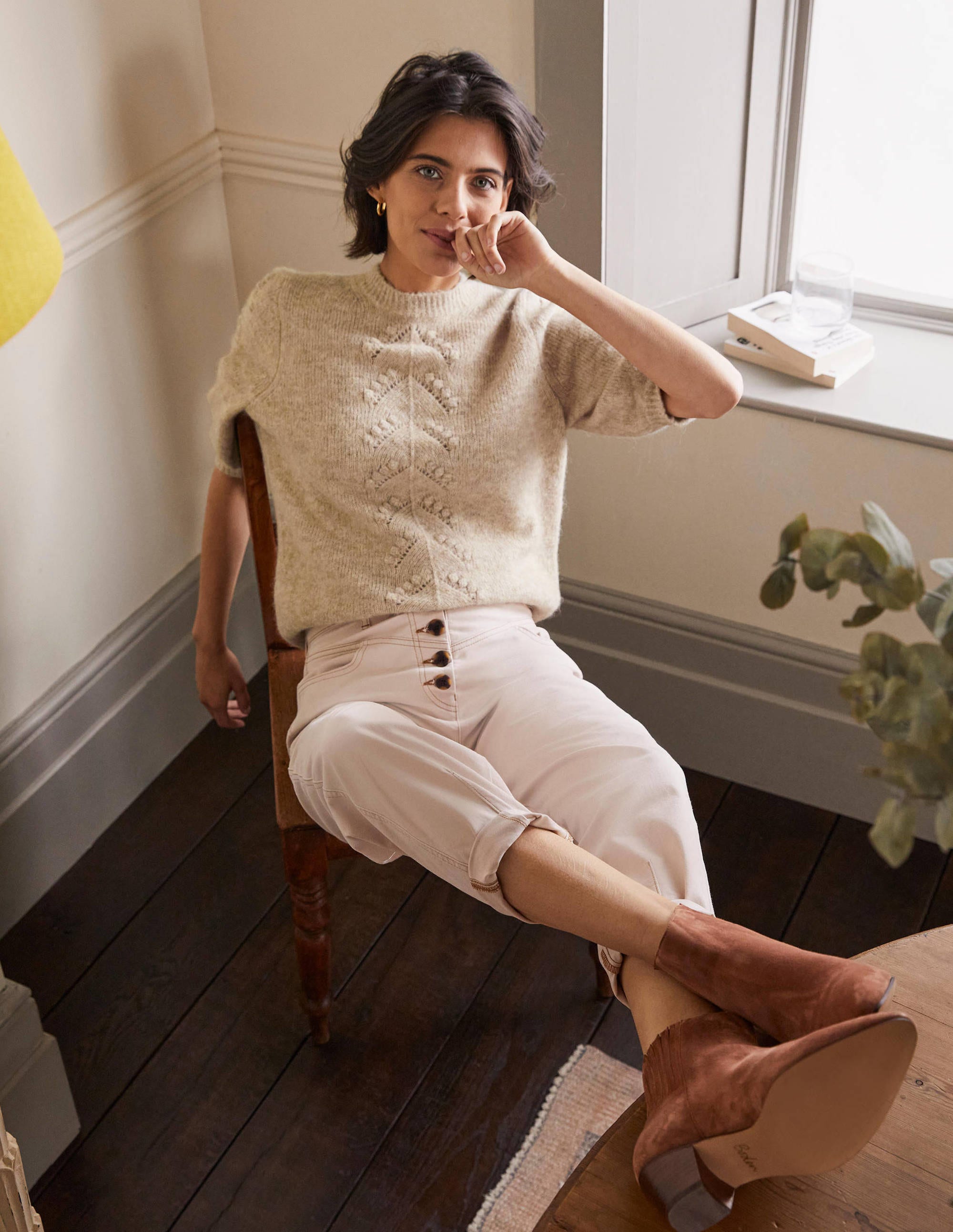 Fluffy Knitted T-shirt-Chinchilla Melange - Image 4