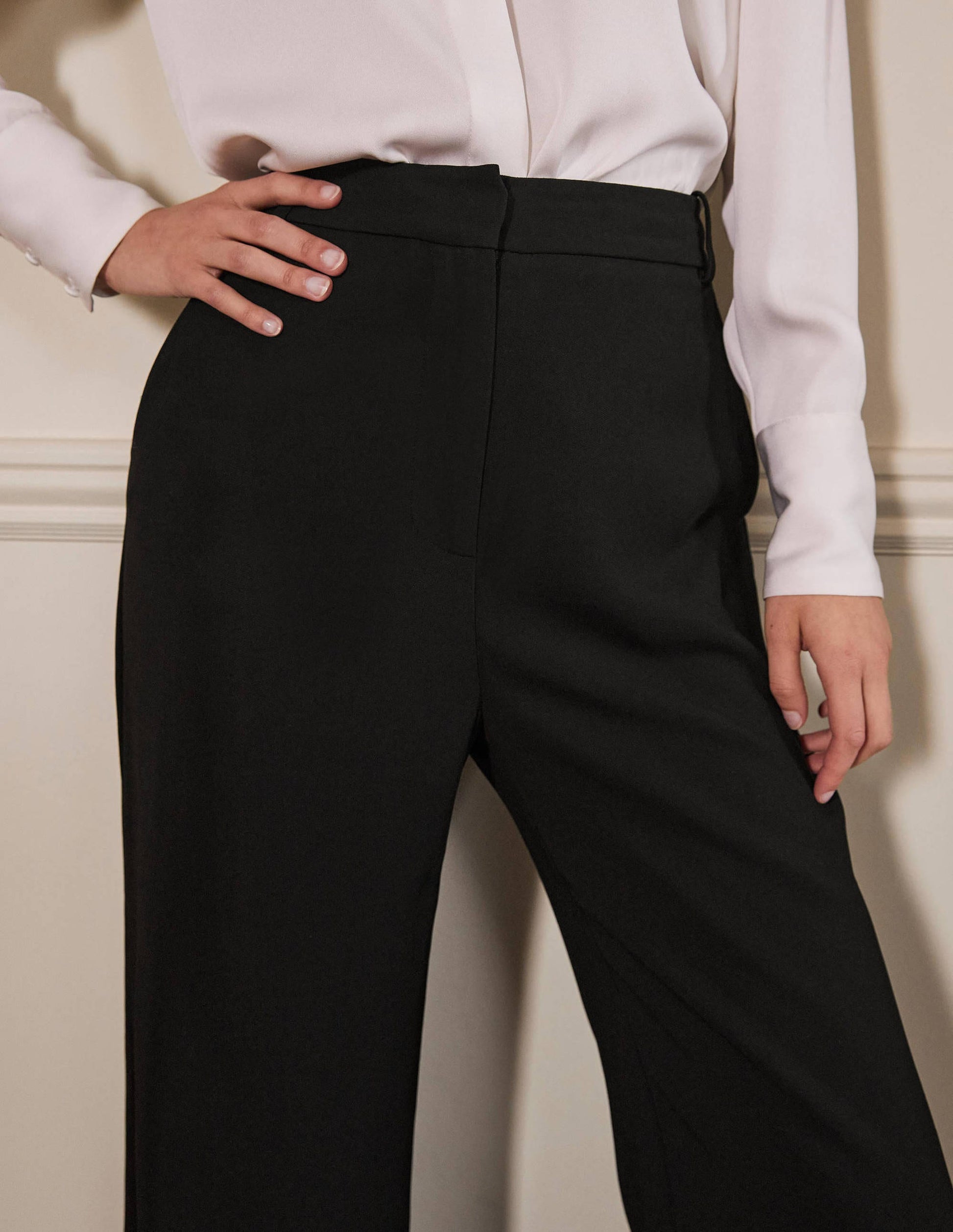 Bootcut Suit Trousers-Black-2