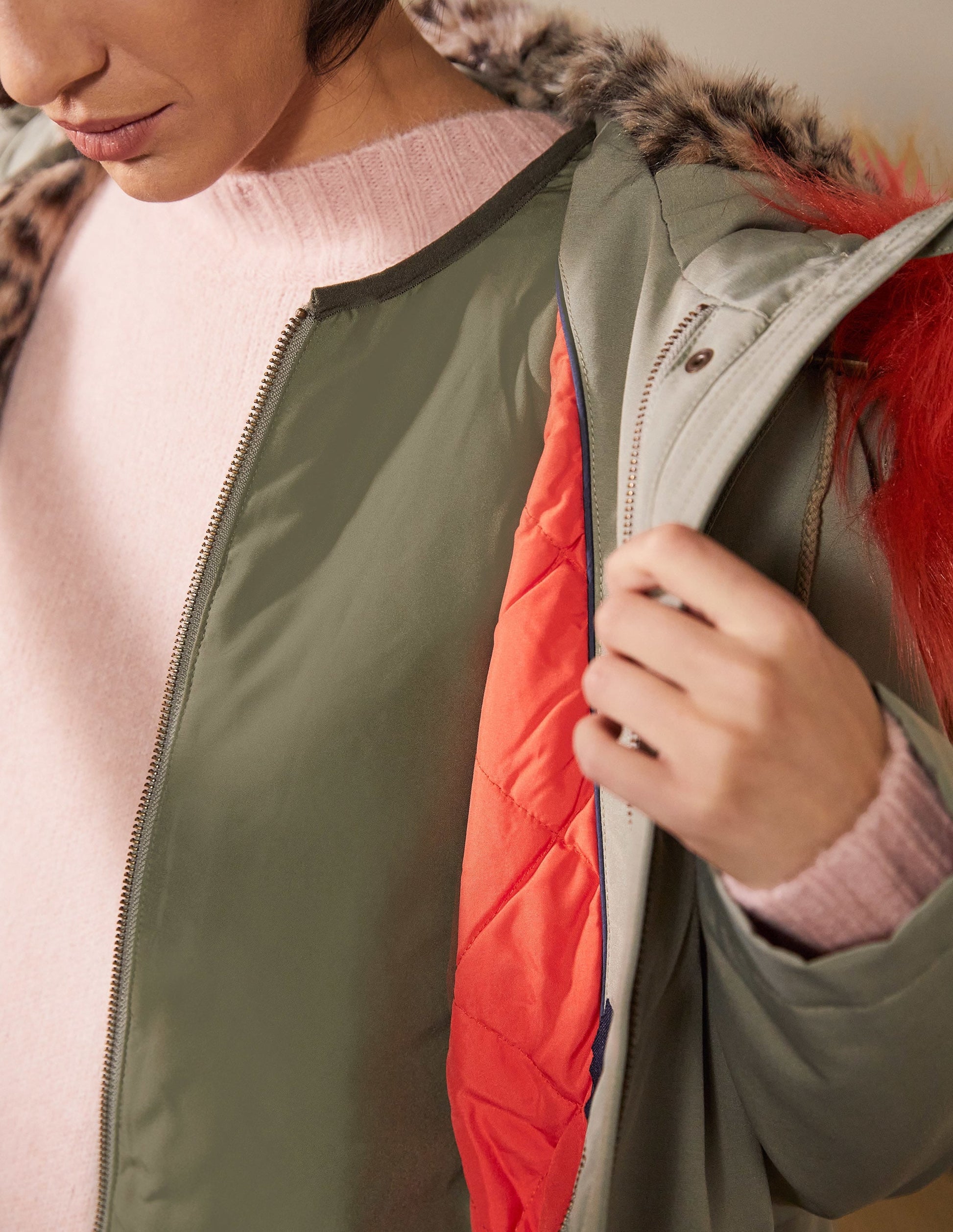 Waterproof Faux Fur Parka-Classic Khaki-2