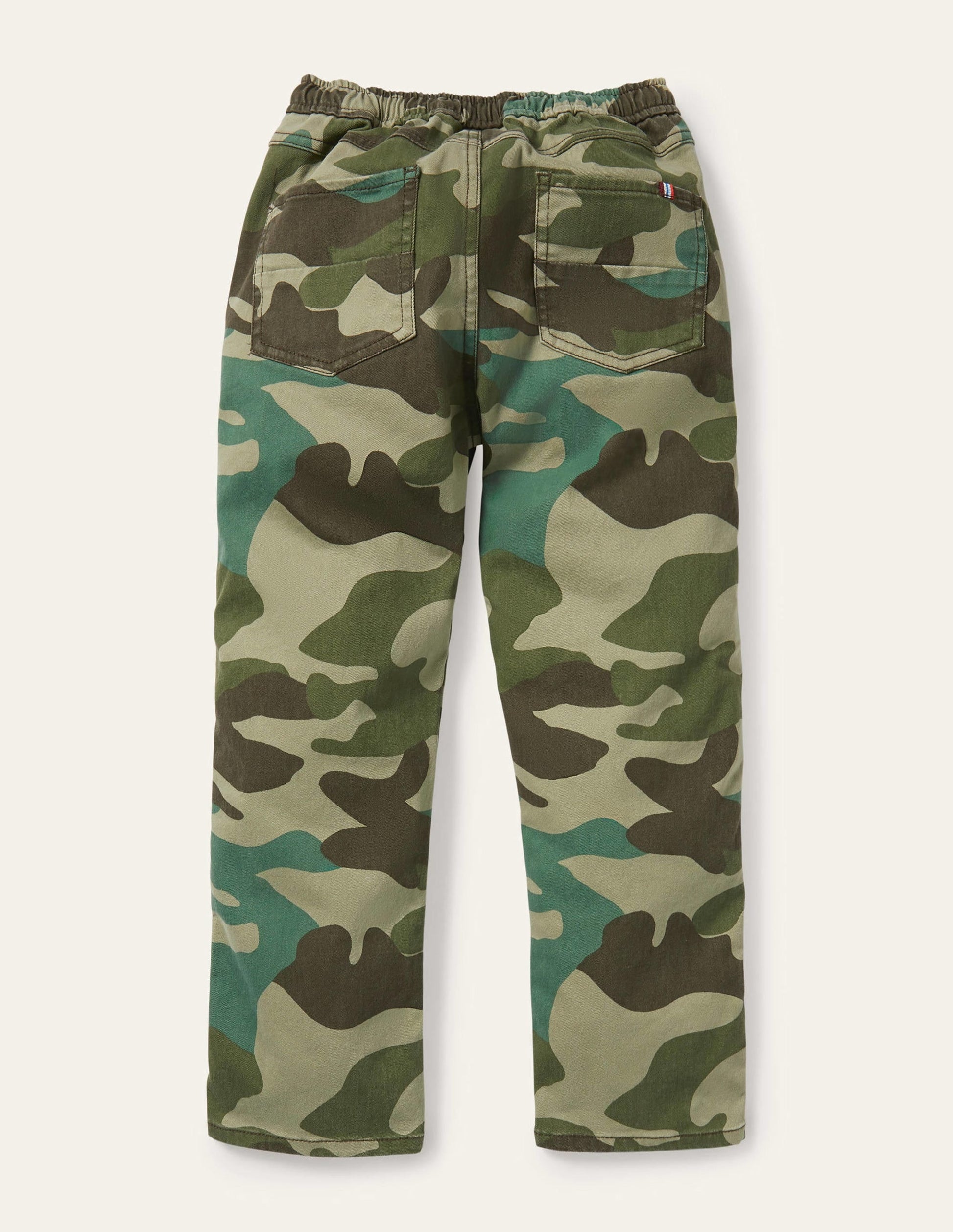 Relaxed Slim Pull-on Trousers-Green Camouflage-2