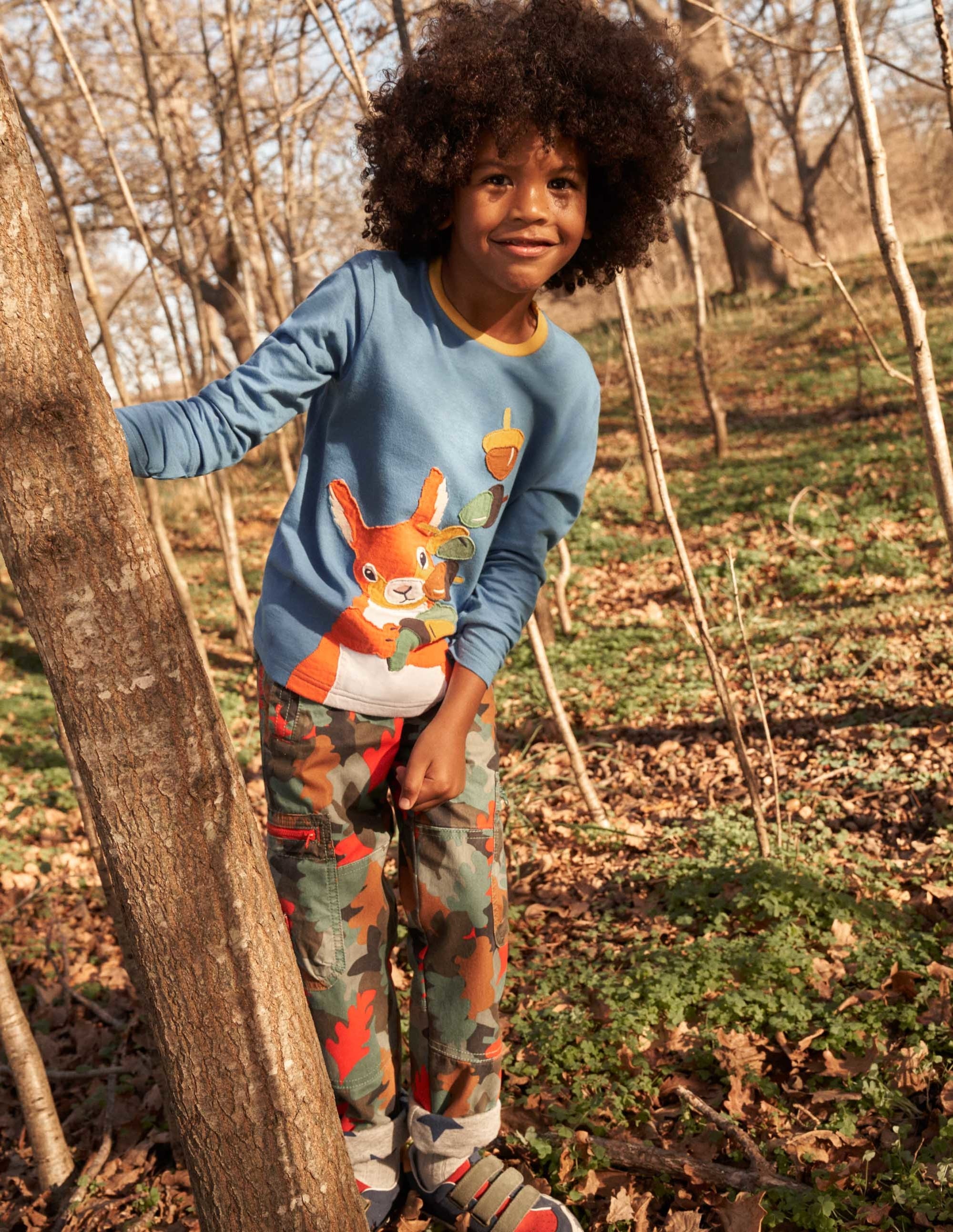 Cosy Lined Cargo Trousers-Rosemary Autumn Leaf Camo - Image 9