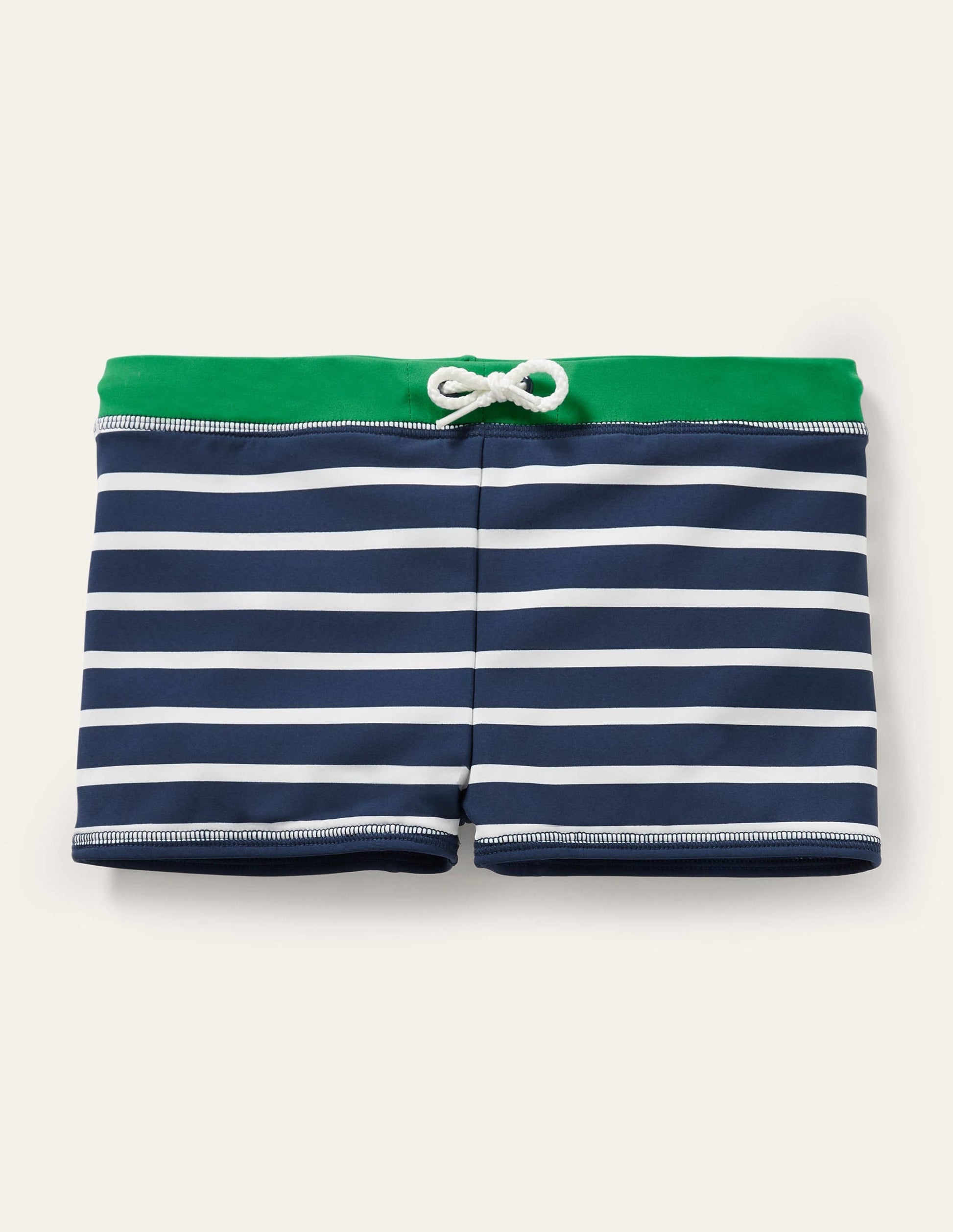 Swim Trunks-Navy Blue/White-1
