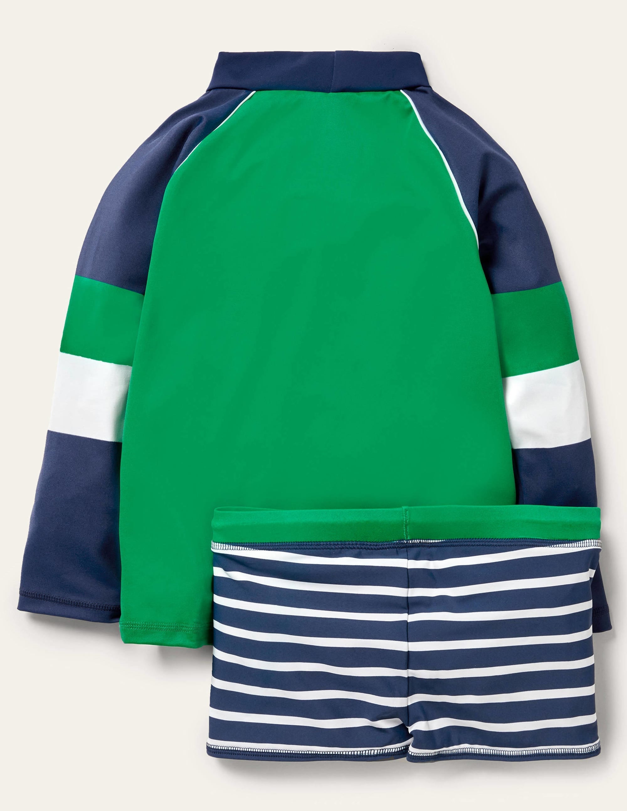 Swim Trunks-Navy Blue/White - Image 2