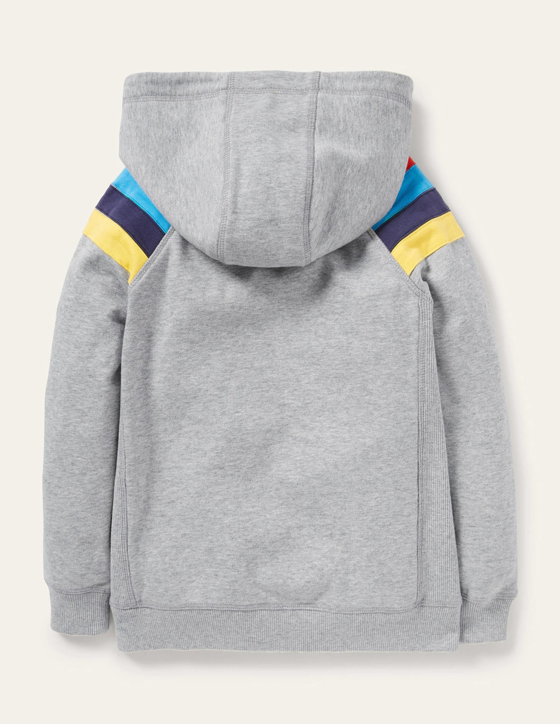 Rainbow Sleeve Zip-Up Hoodie-Grey Marl-2
