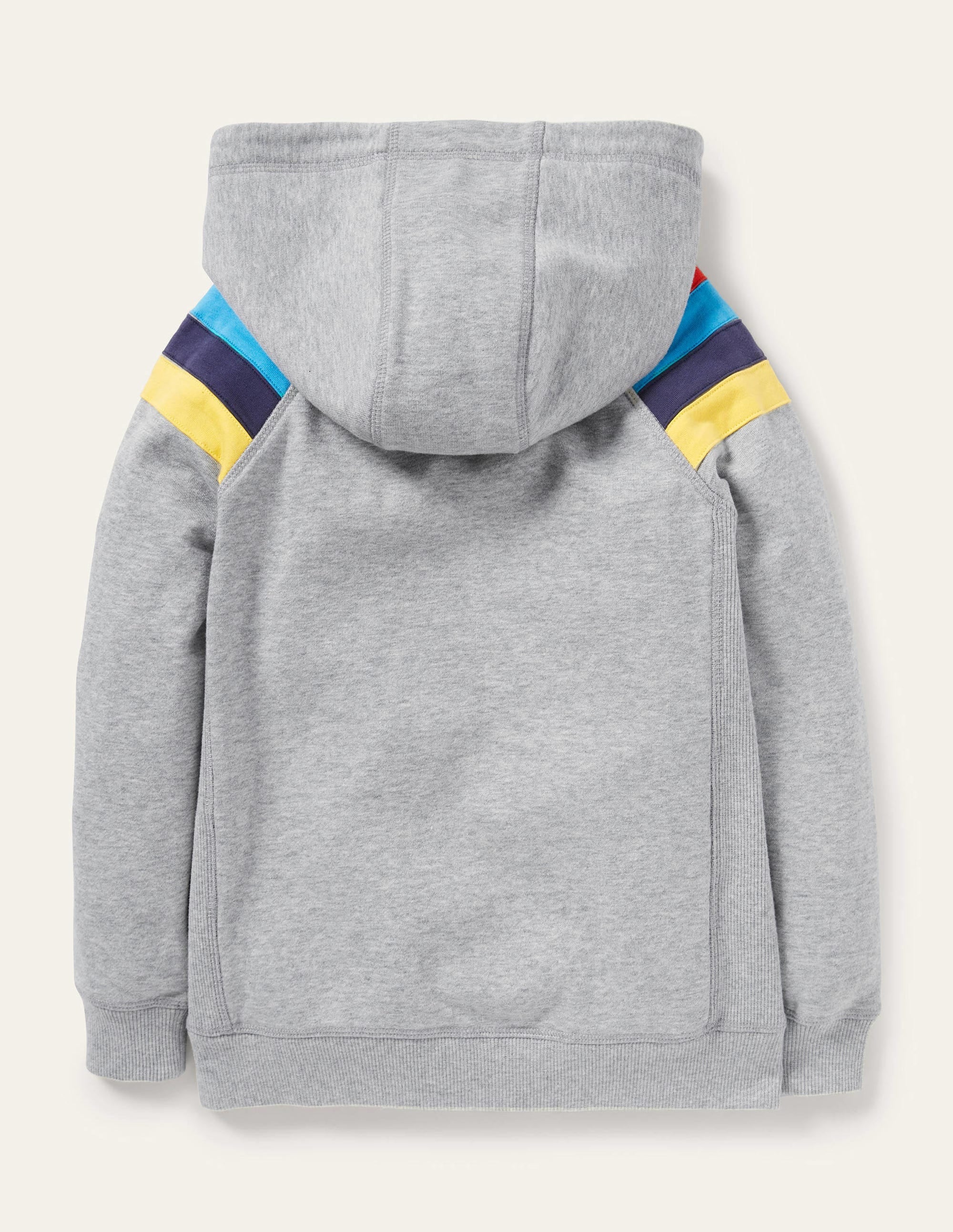Rainbow Sleeve Zip-Up Hoodie-Grey Marl - Image 2