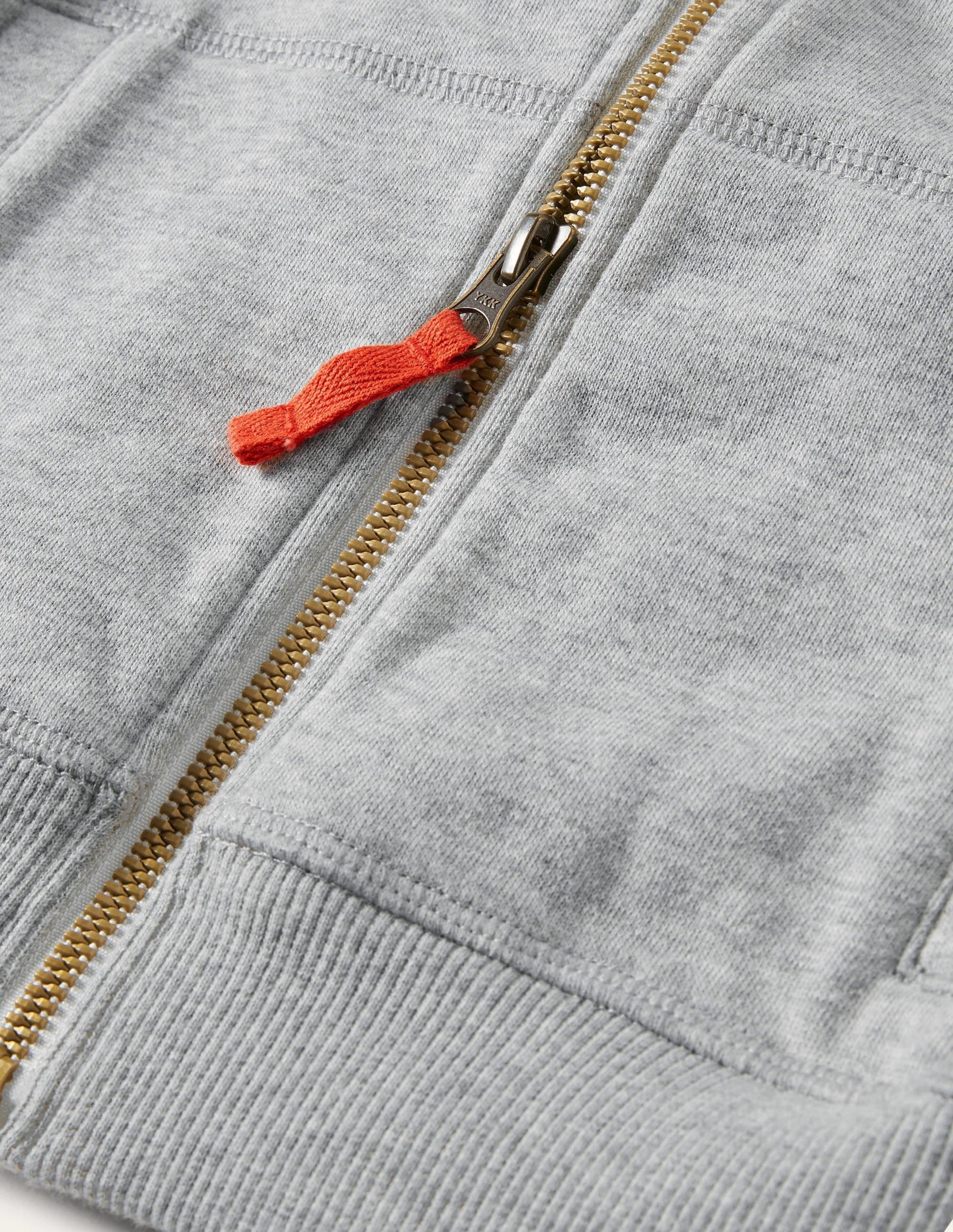 Rainbow Sleeve Zip-Up Hoodie-Grey Marl-3