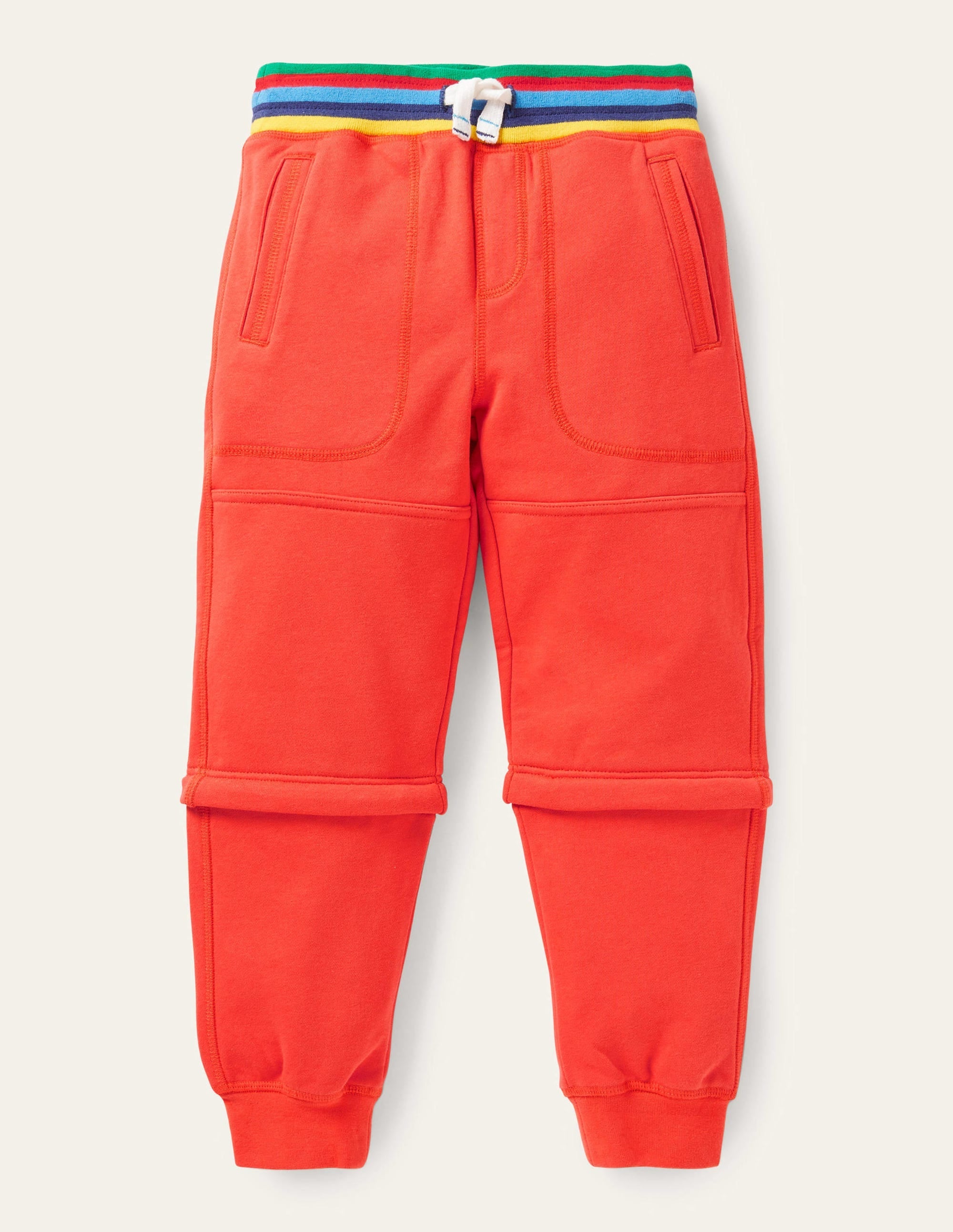 Zip-off Jersey Joggers-Rocket Red - Image 1