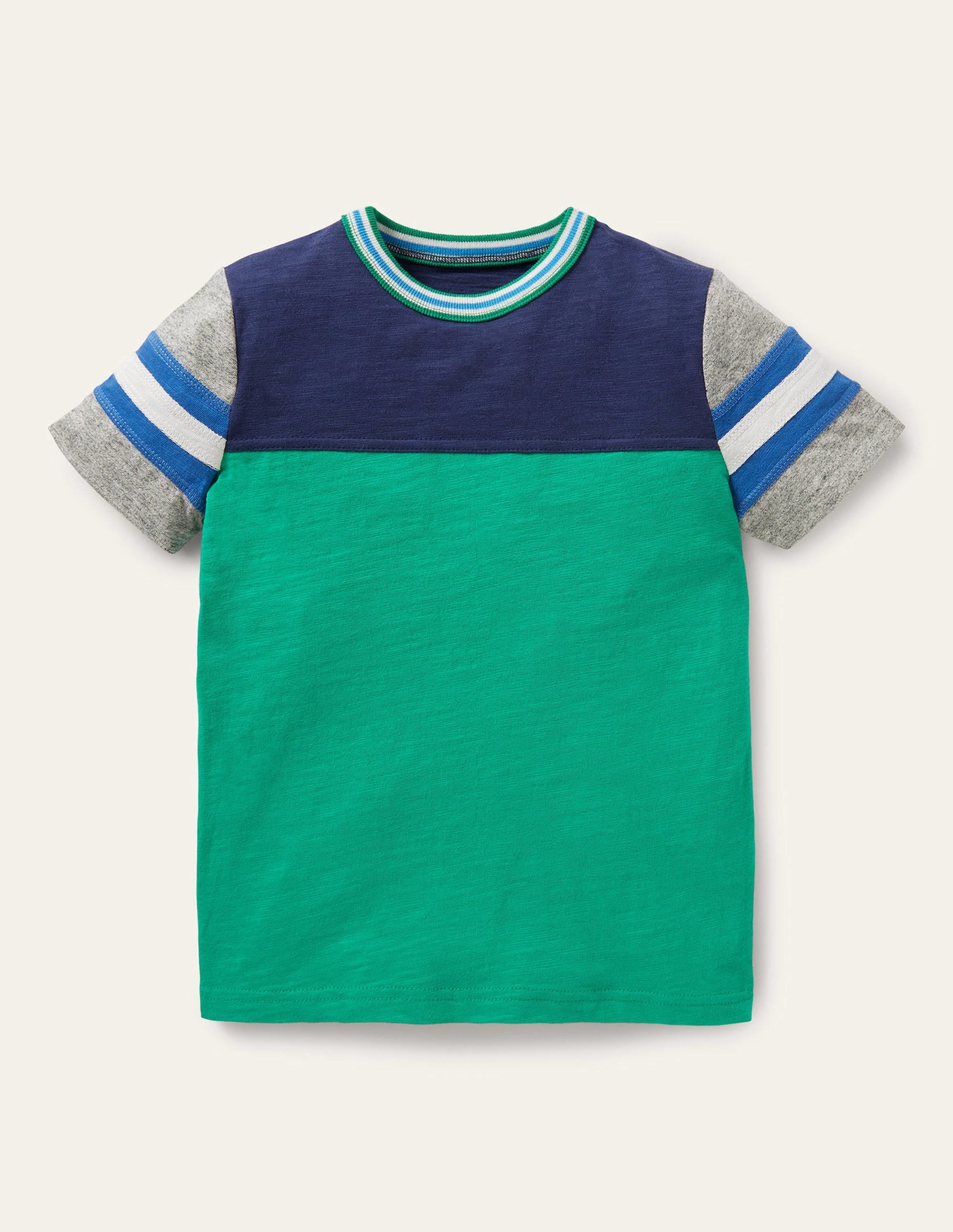 Sporty Colourblock T-shirt-Green Pepper - Image 1