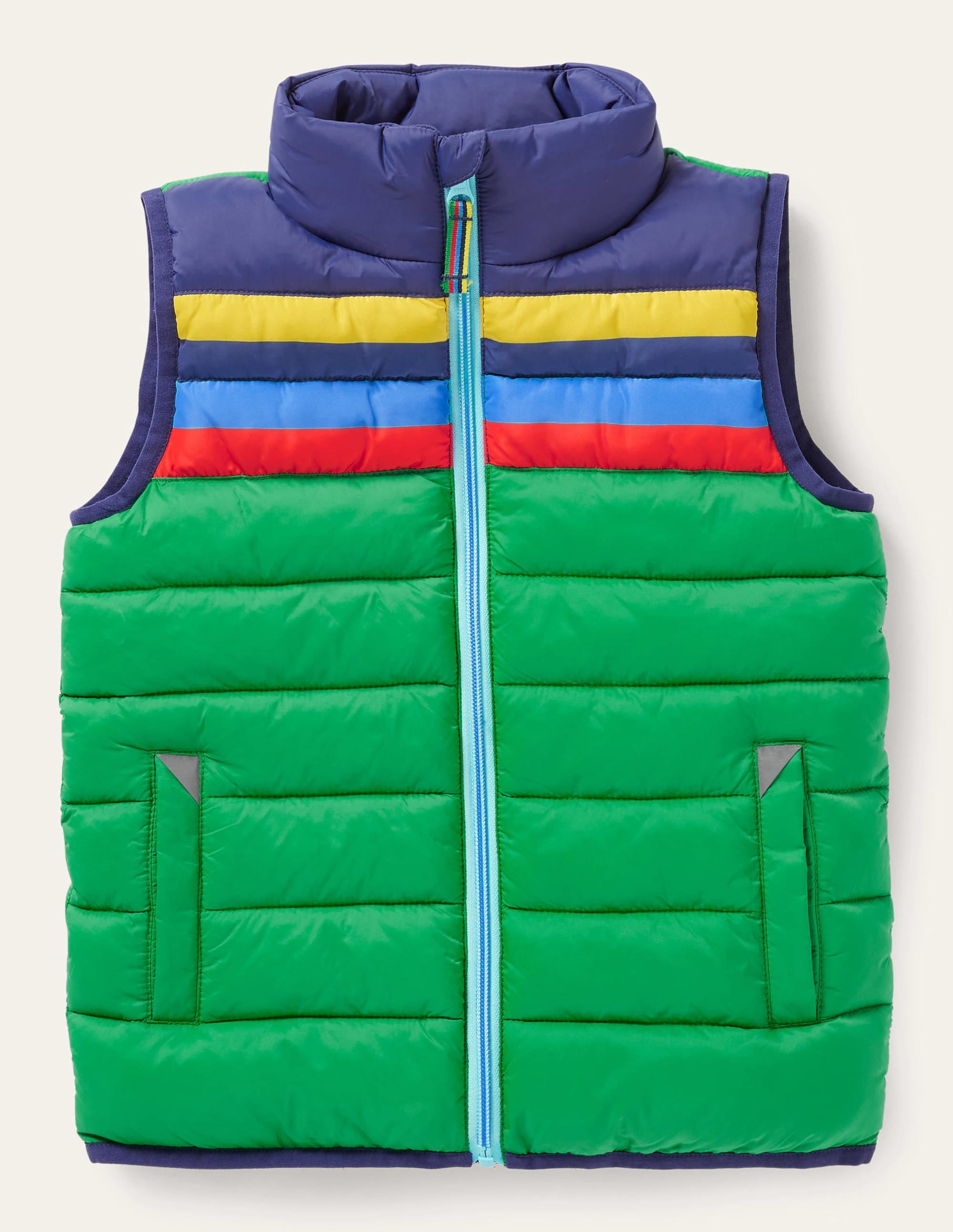 Packaway Gilet-Highland Green Multi Stripe - Image 1